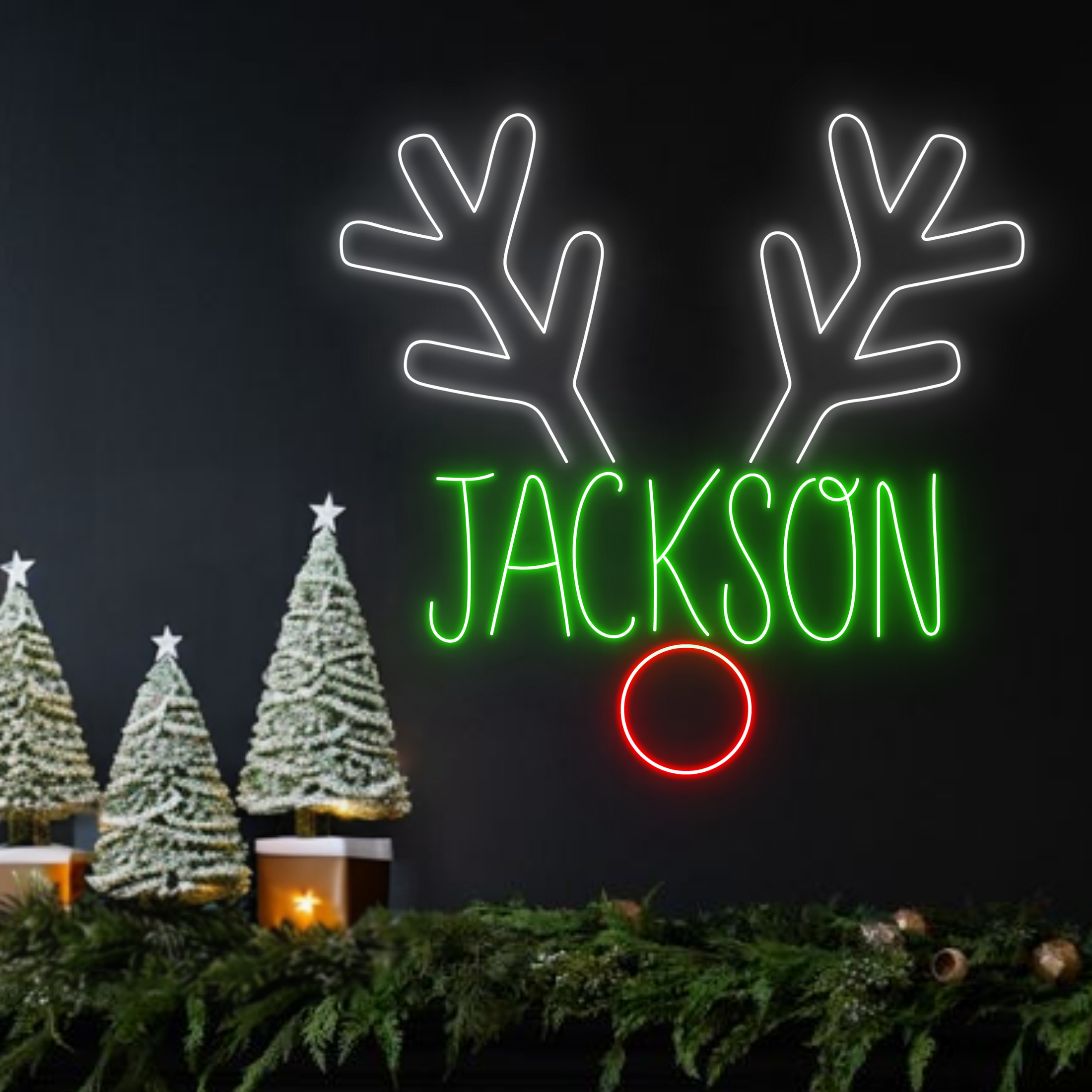 Customize Name Reindeer Neon Sign