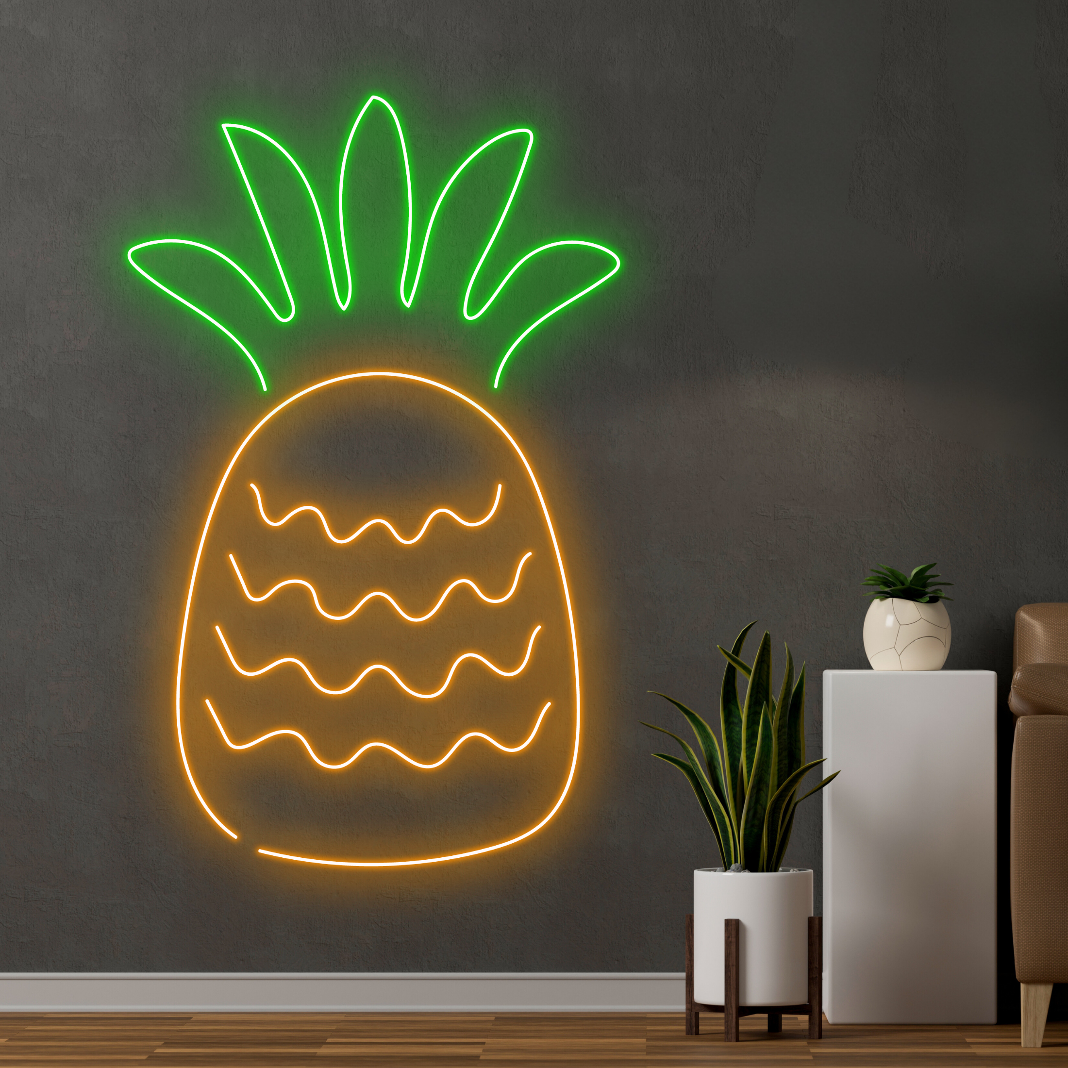 Pineapple Ananas Neon Sign Fruits Bar Decor Tropical Style