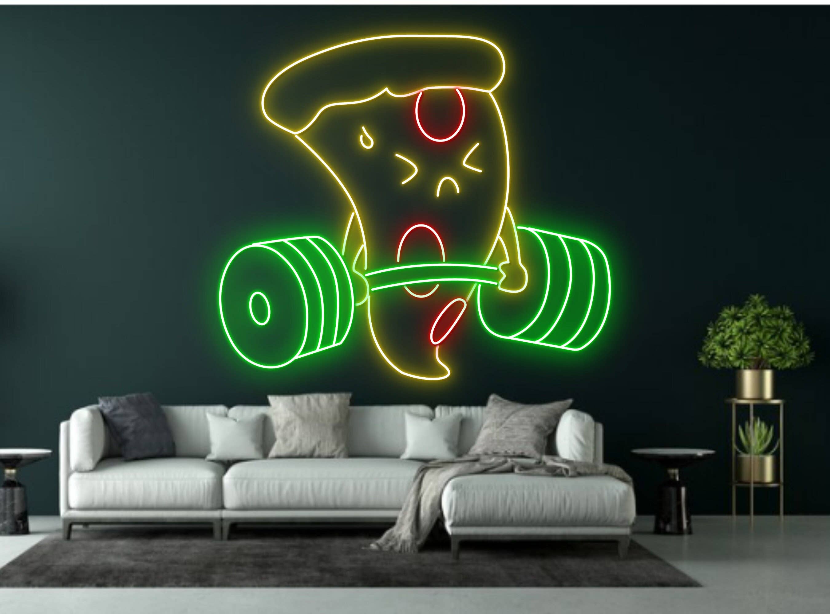 Pizza Lift The Weight Neon Sign Pizza Slice LED Sign