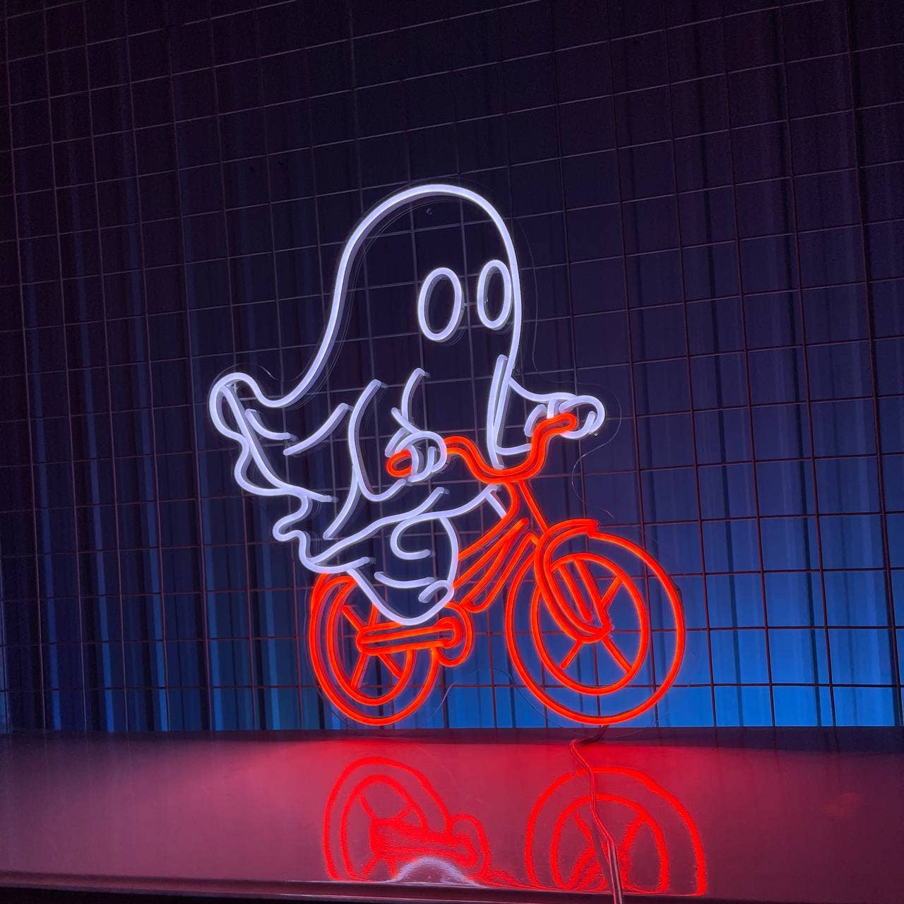 Ghost Ride The Bike Neon Sign Halloween Decor LED Sign