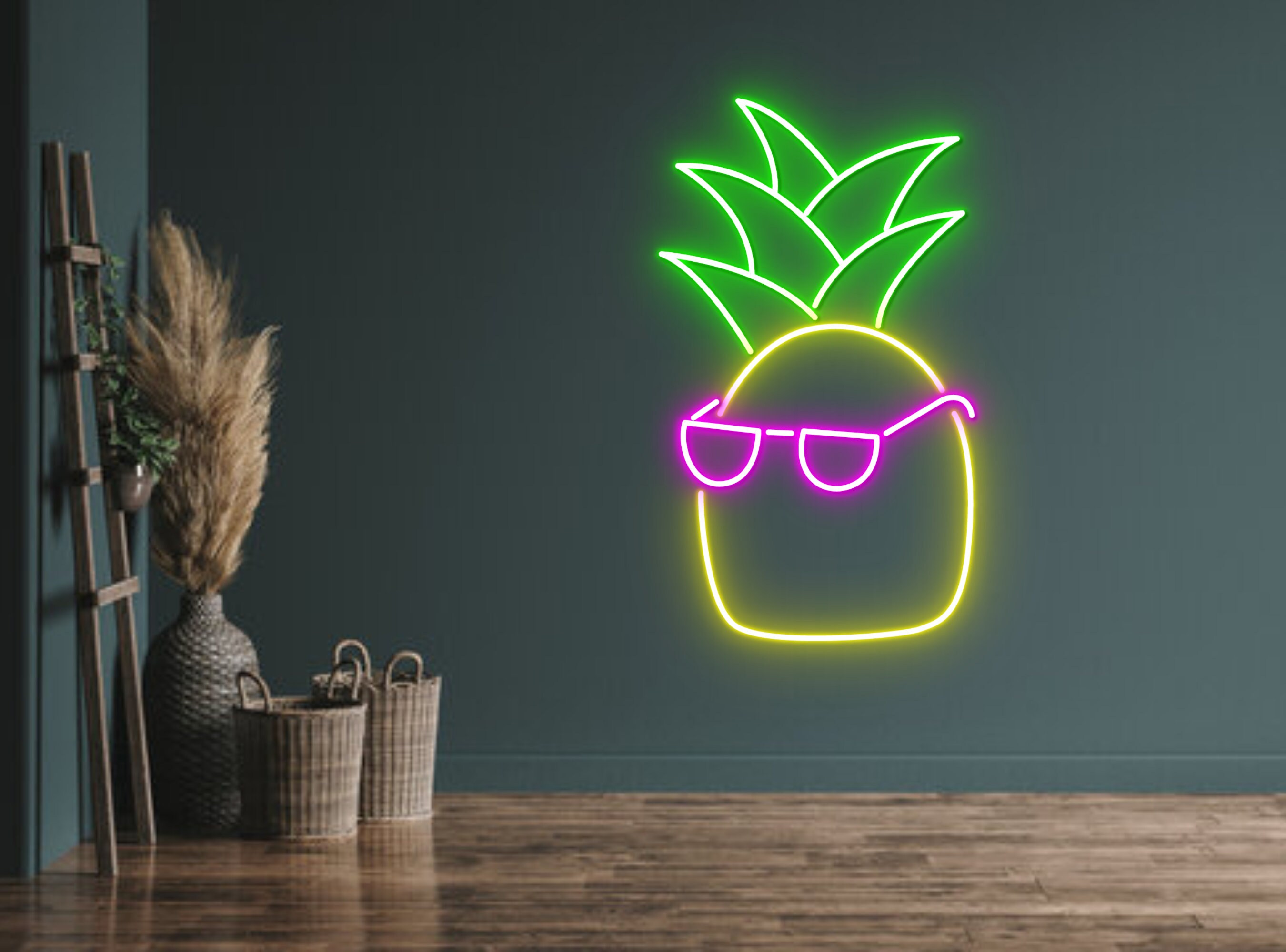 Pineapple with Glasses Neon Sign