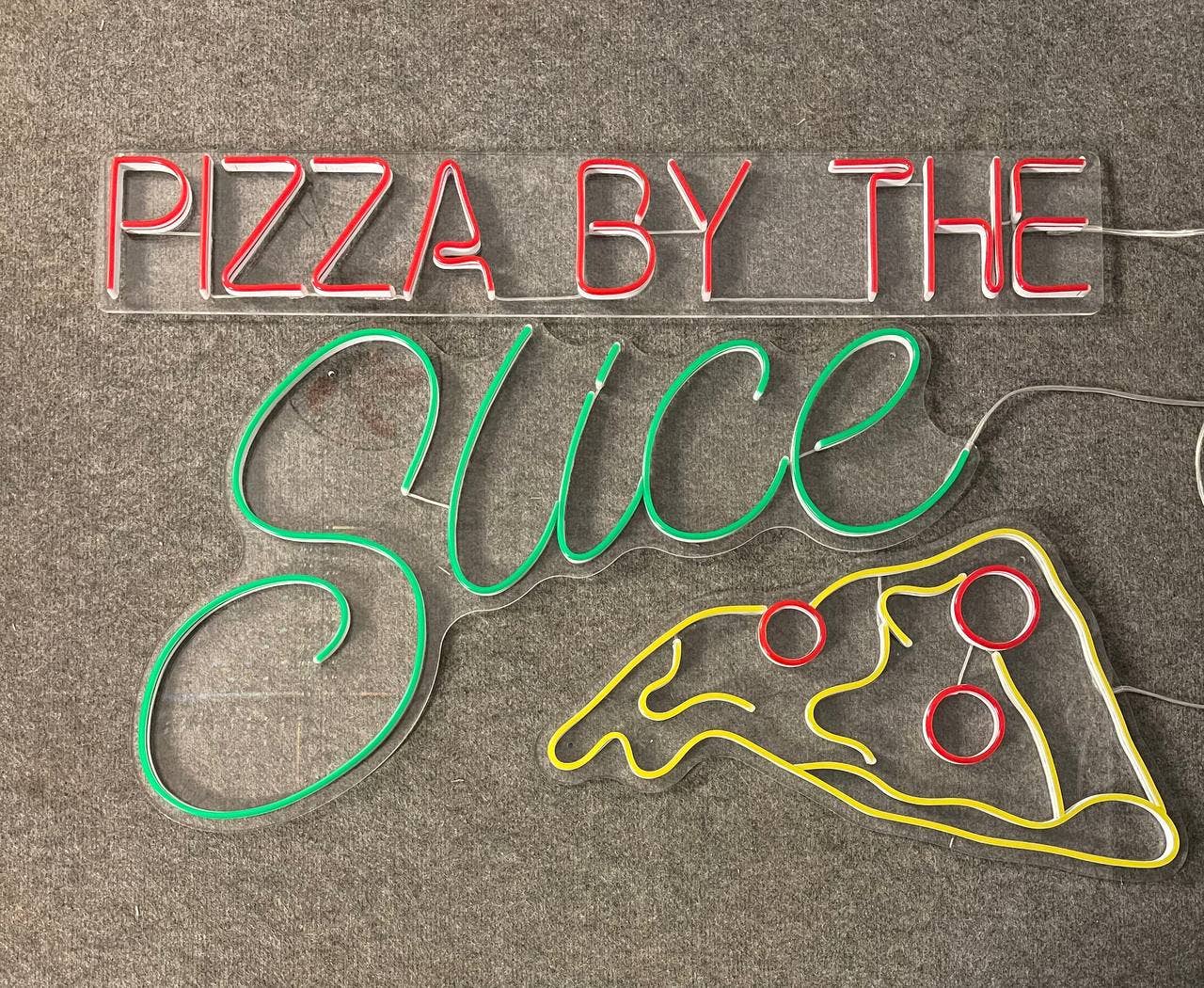 Pizza By The Slide Neon Sign Decor Pizza Restaurant Decor