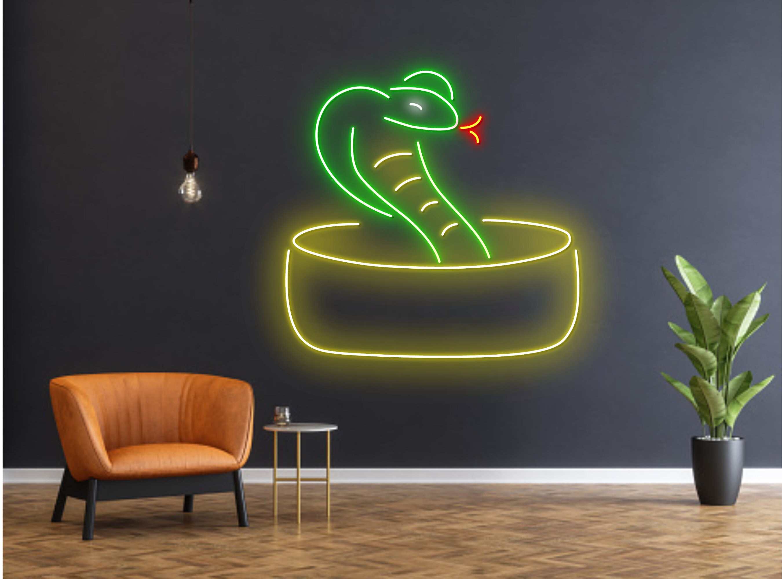 Snake Line Art Neon Sign Wall Art Decor Gift