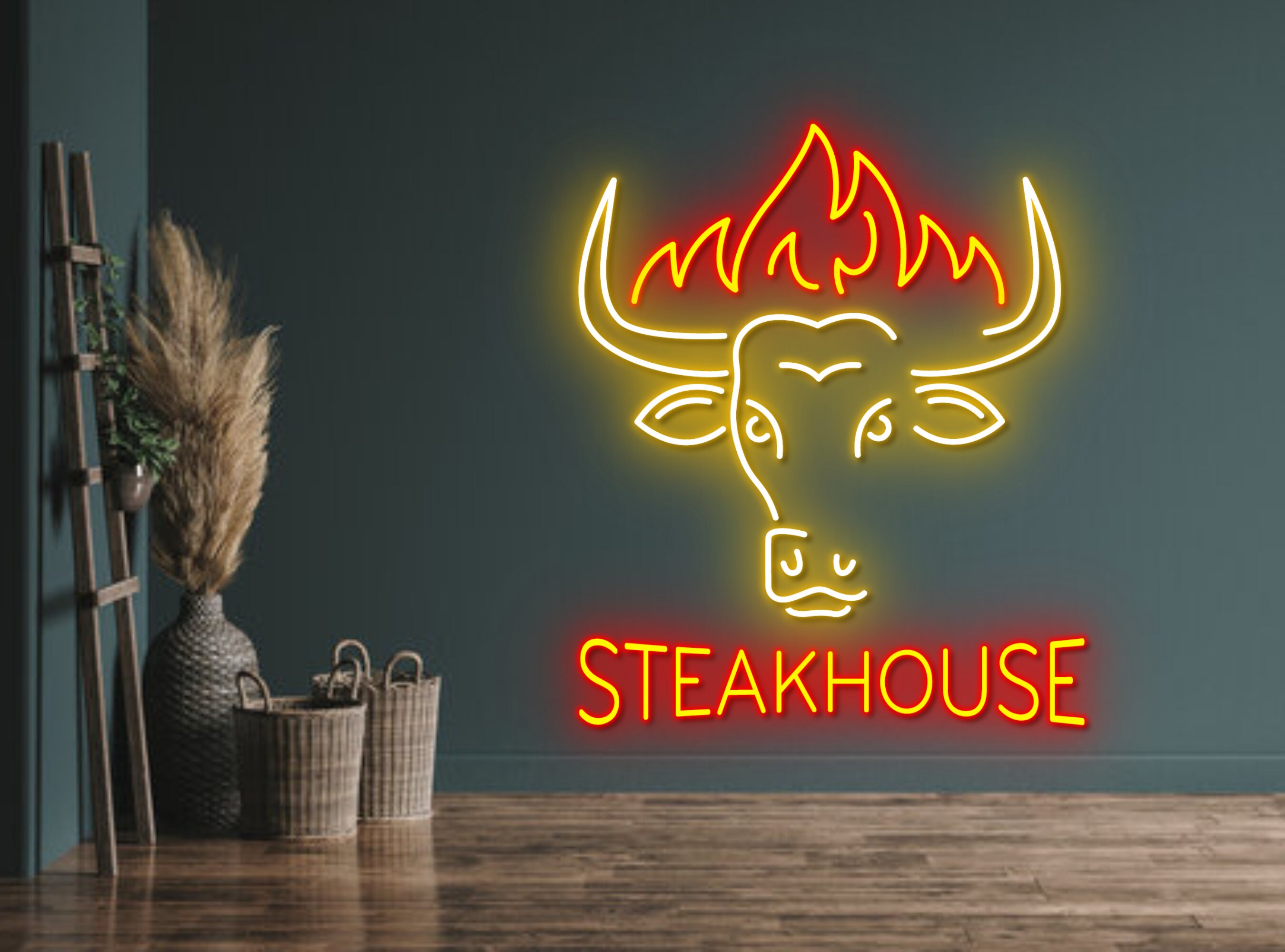 BeefSteak House Restaurant Neon Sign