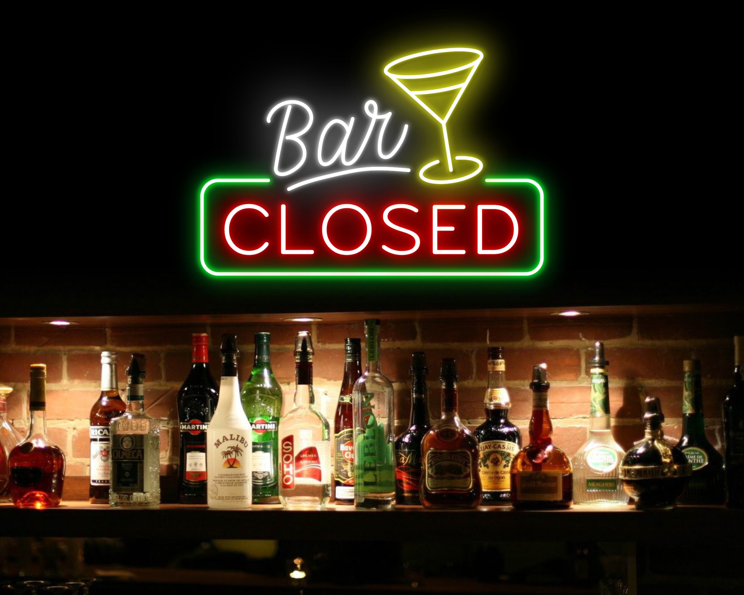 Bar Close Neon Signs Decor Business Woman Man Cave