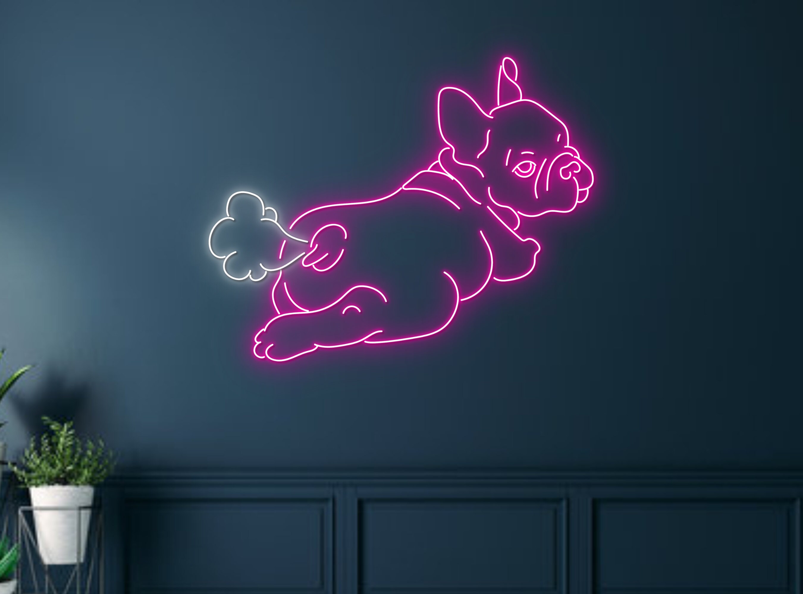 Farting Pug French Bulldog Neon Sign Decoration