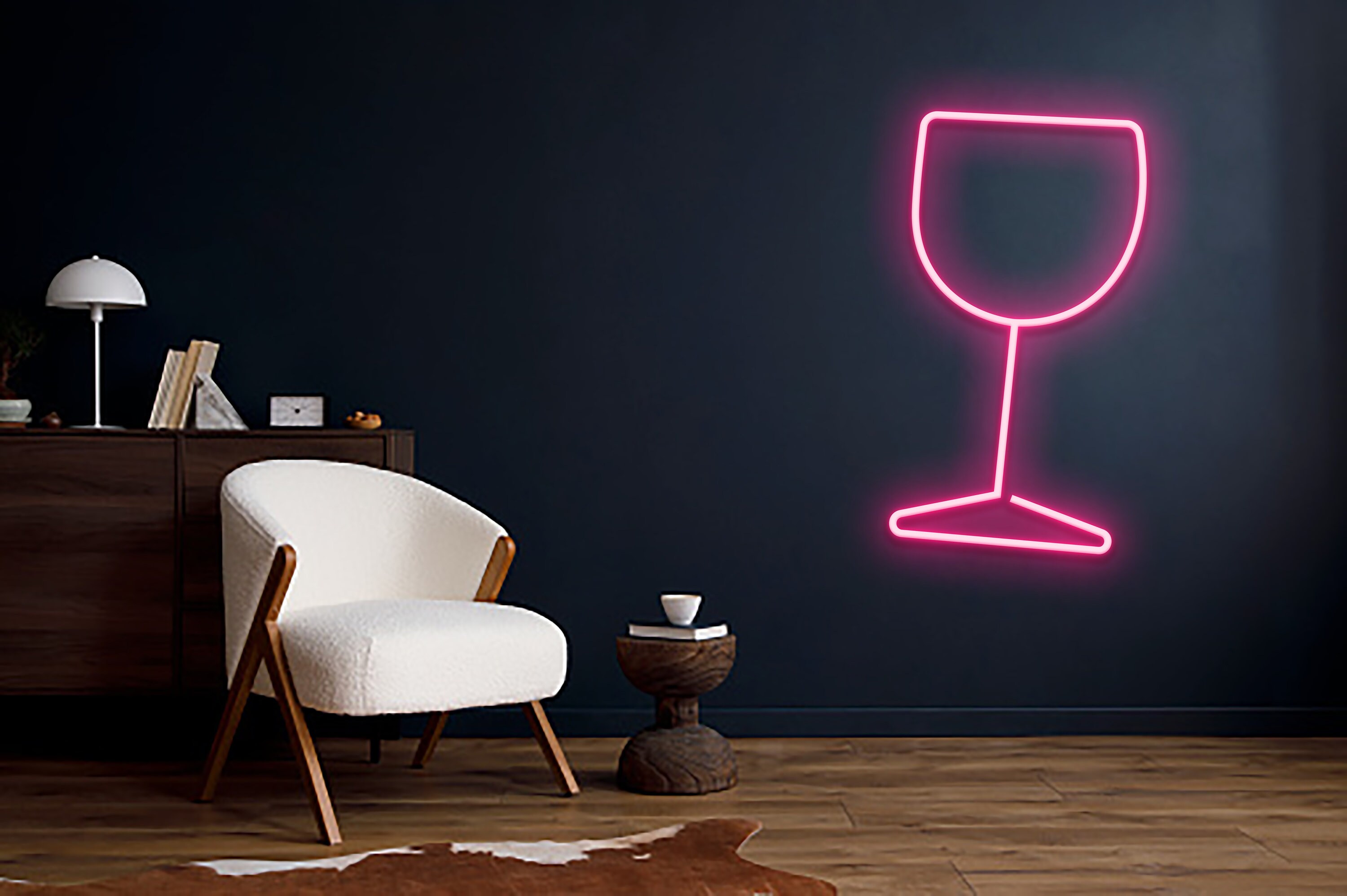Champagne Glass Party Pub Neon Signs Outside Decor