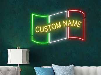Custom Name Mexico Flag Neon Sign