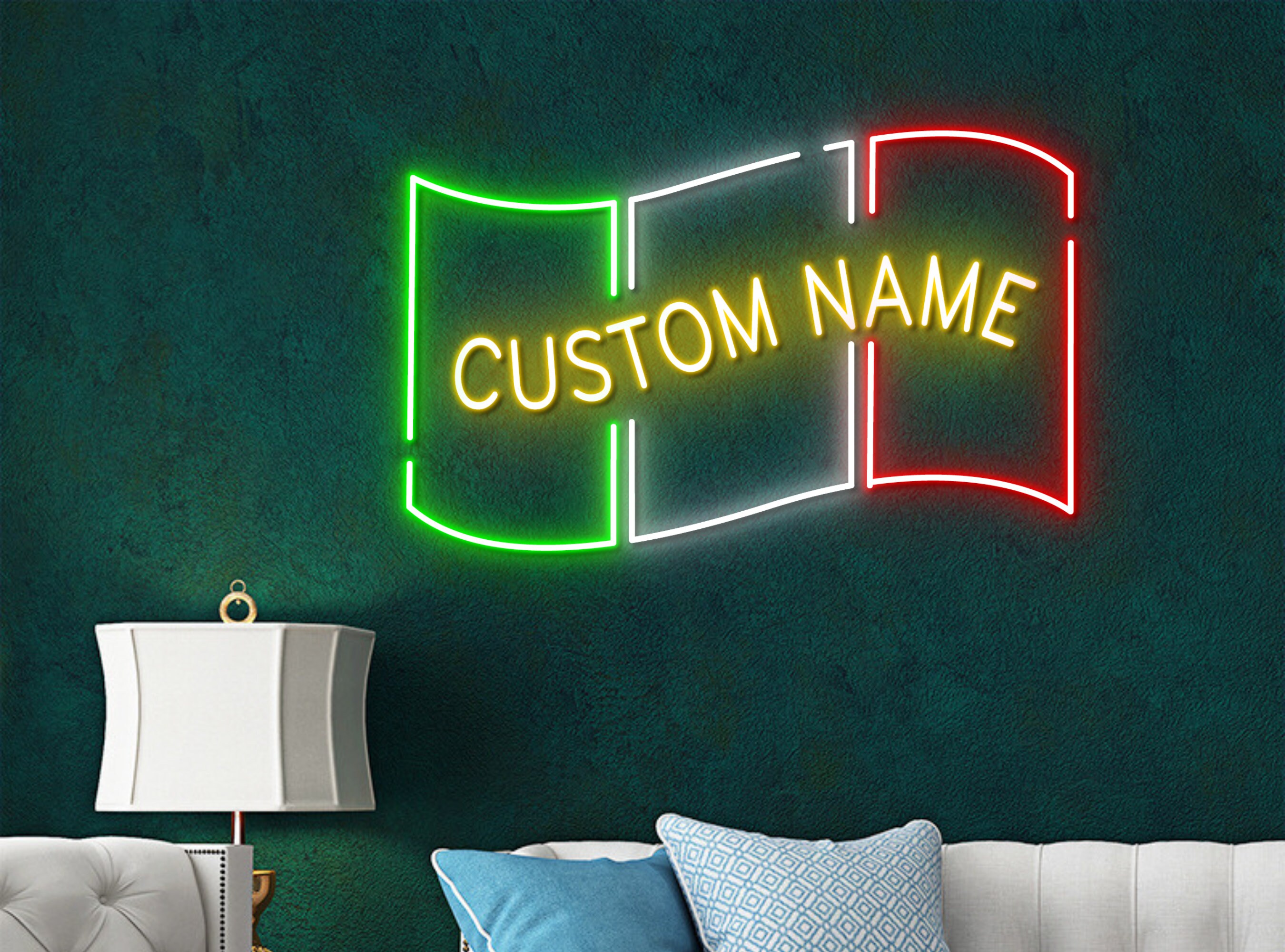 Custom Name Mexico Flag Neon Sign