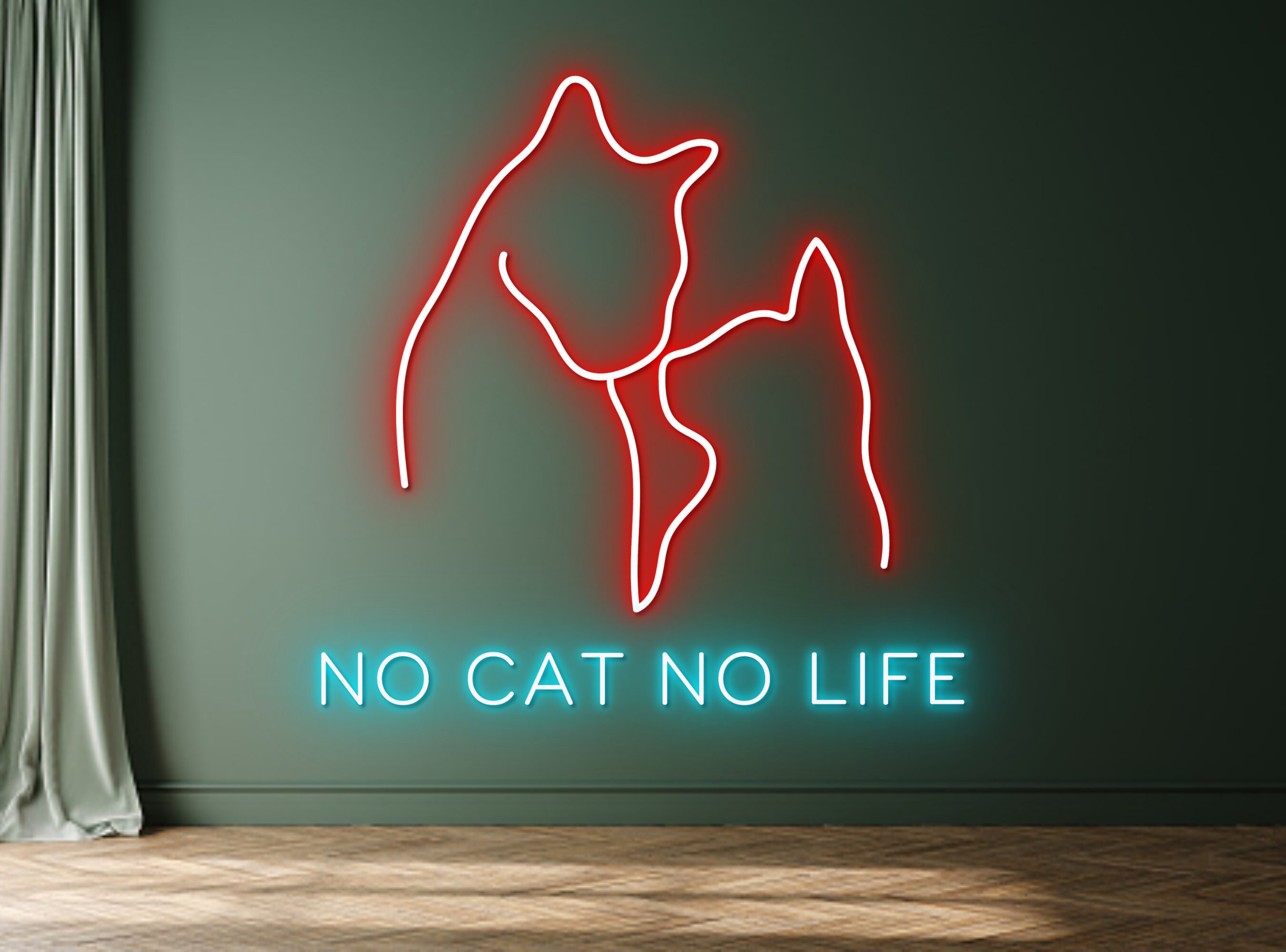 No Cat No Life Neon Sign Cute Cat LED Light