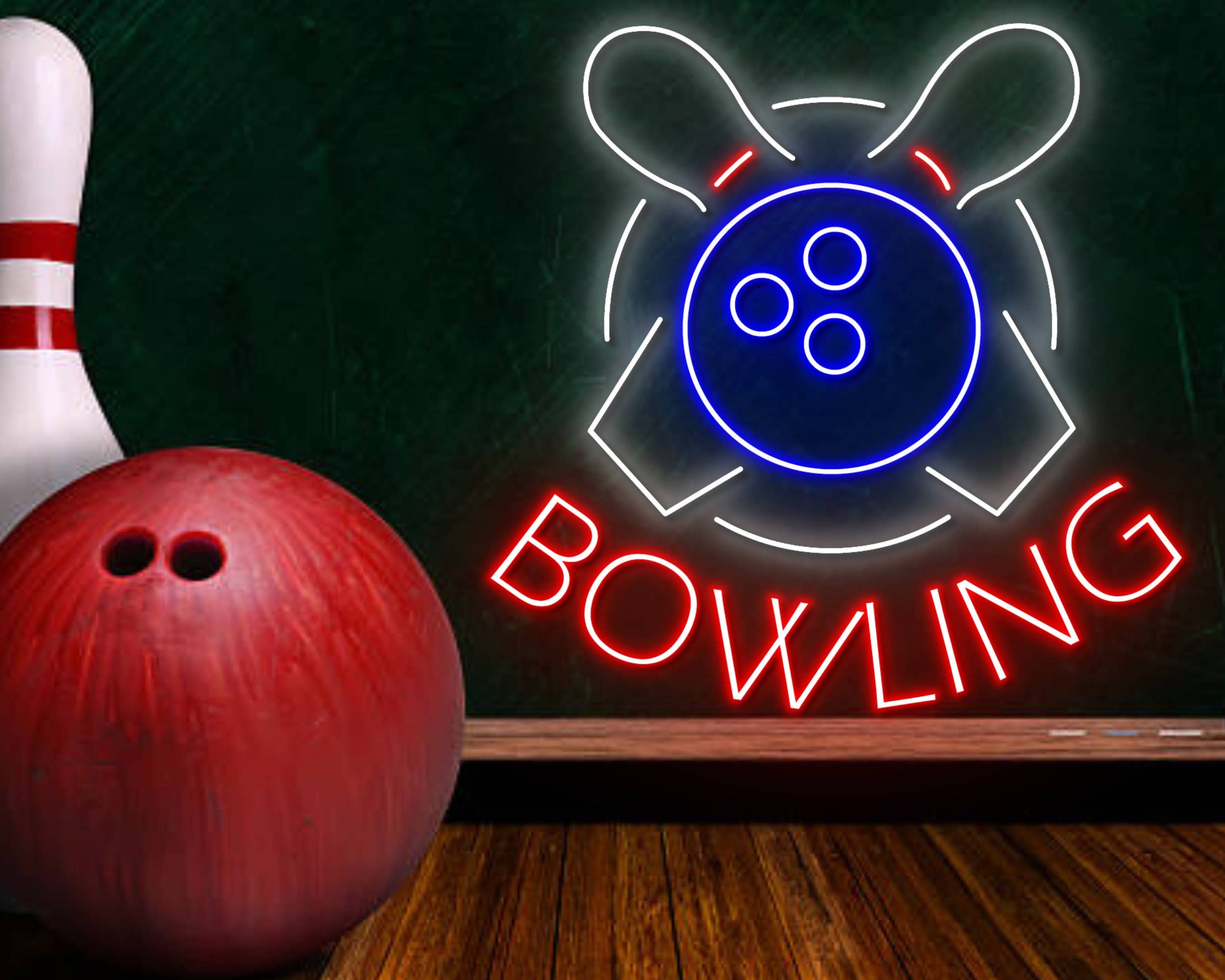 Bowling Ball Neon Sign Bowling Wall Decor