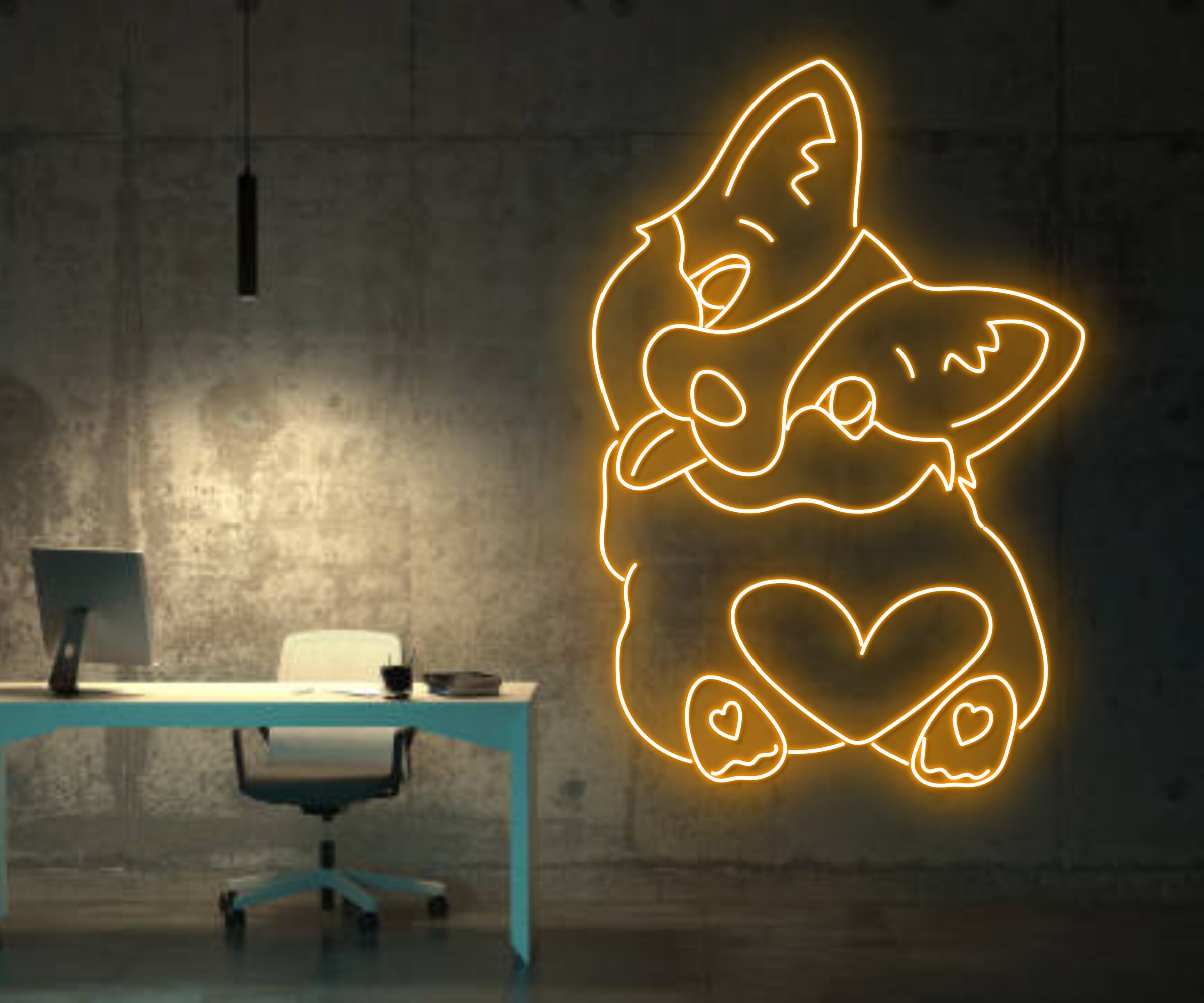 Cute Corgi Butt Neon Sign Animal Lover Gift
