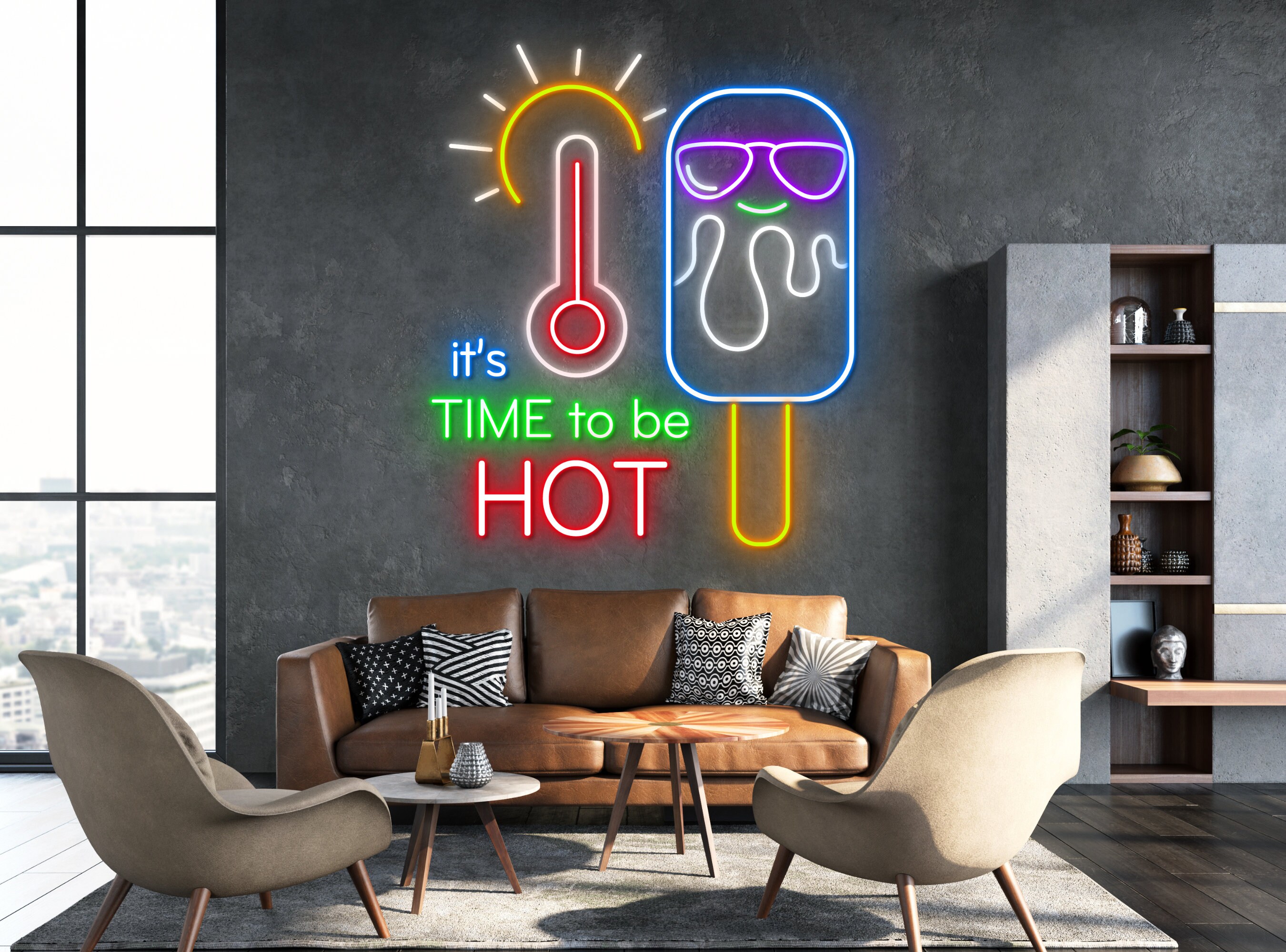 It's Time To Be Hot Ice Cream Neon Sign