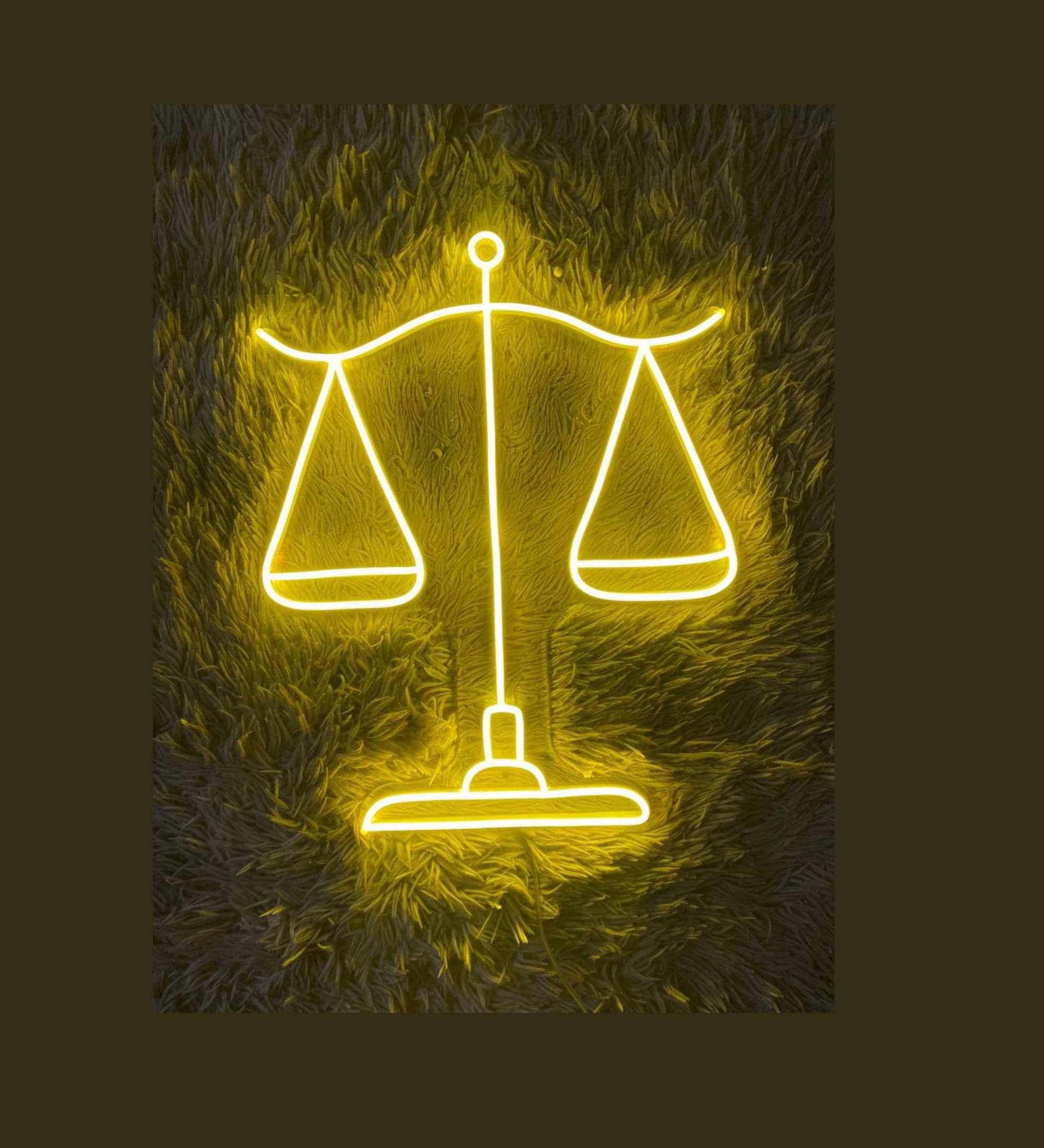 Scales Of Justice Neon Sign