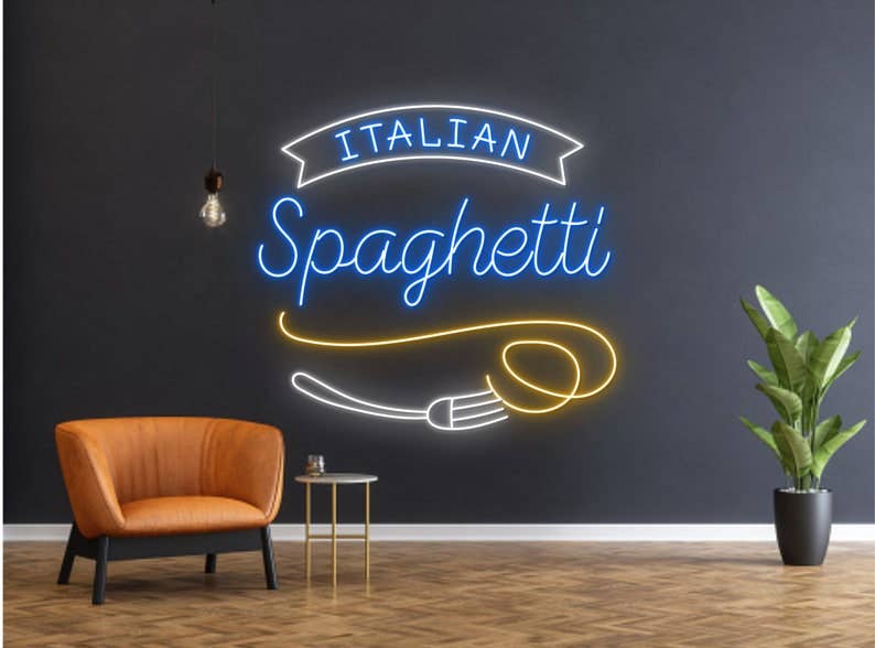 Spaghetti Restaurant Neon sign Led Lights Wall Decor