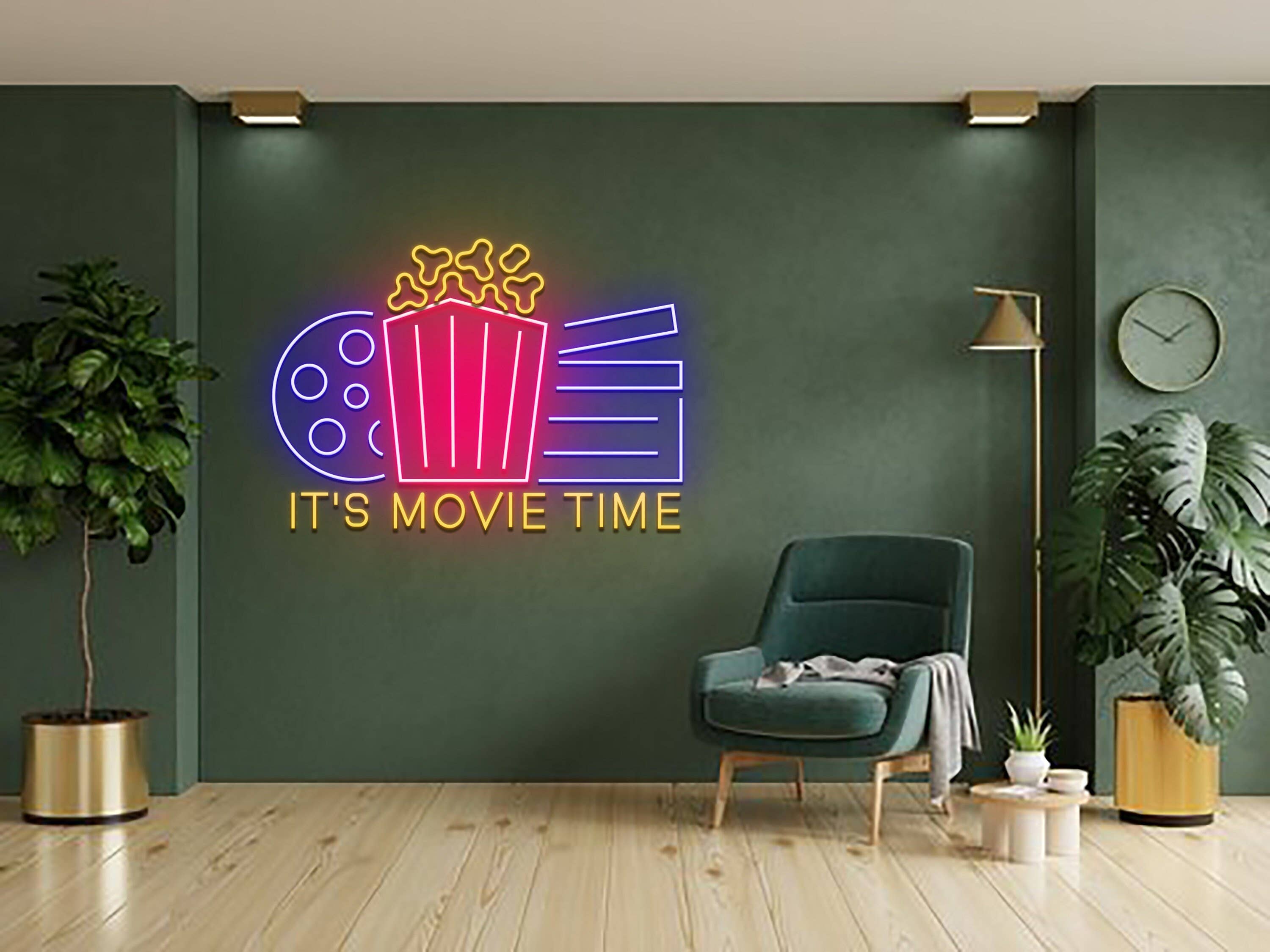 It's Movie Time Neon Sign Cinema Wall Decor Signboard