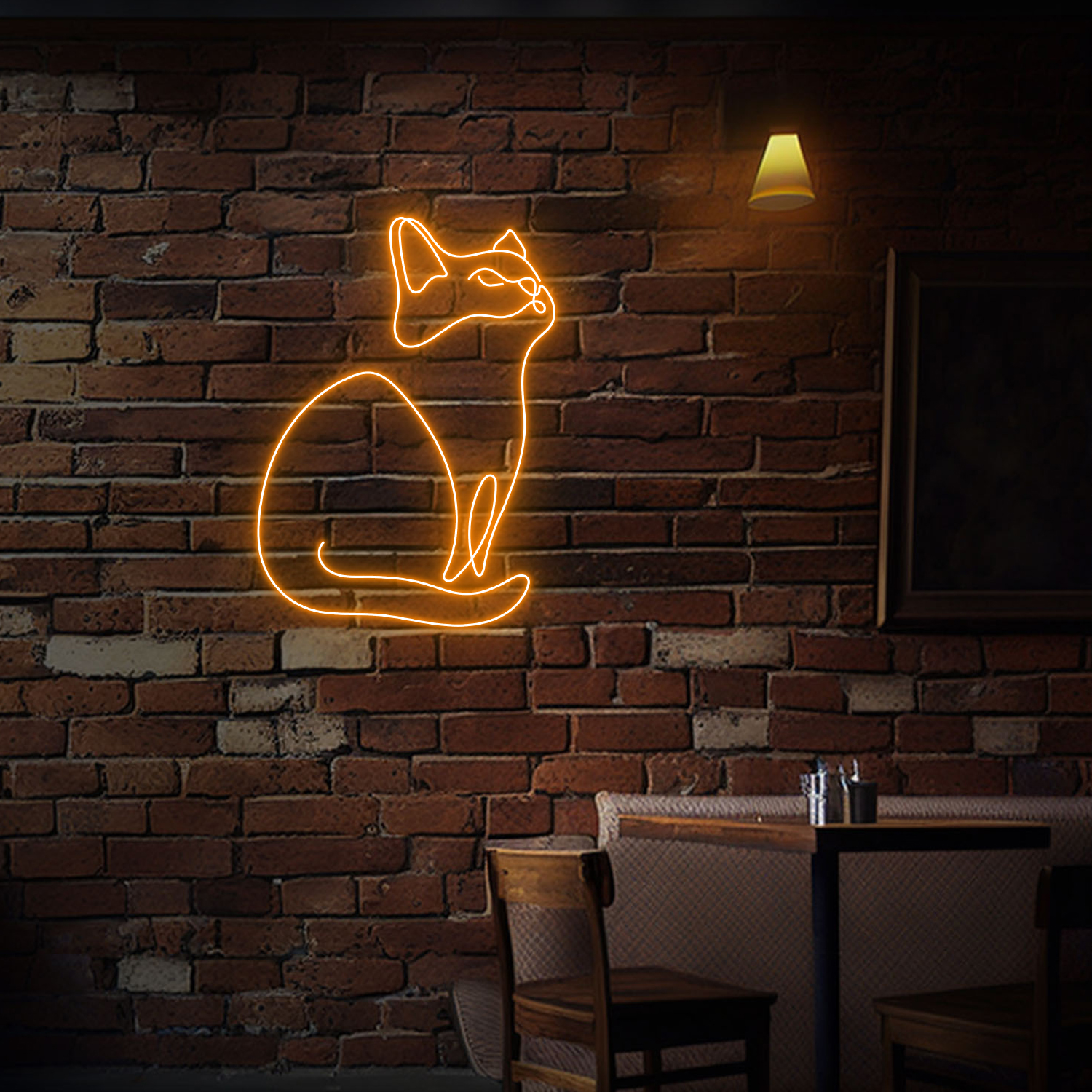 Cat Line Art Neon LED Sign Animal Wall Decor