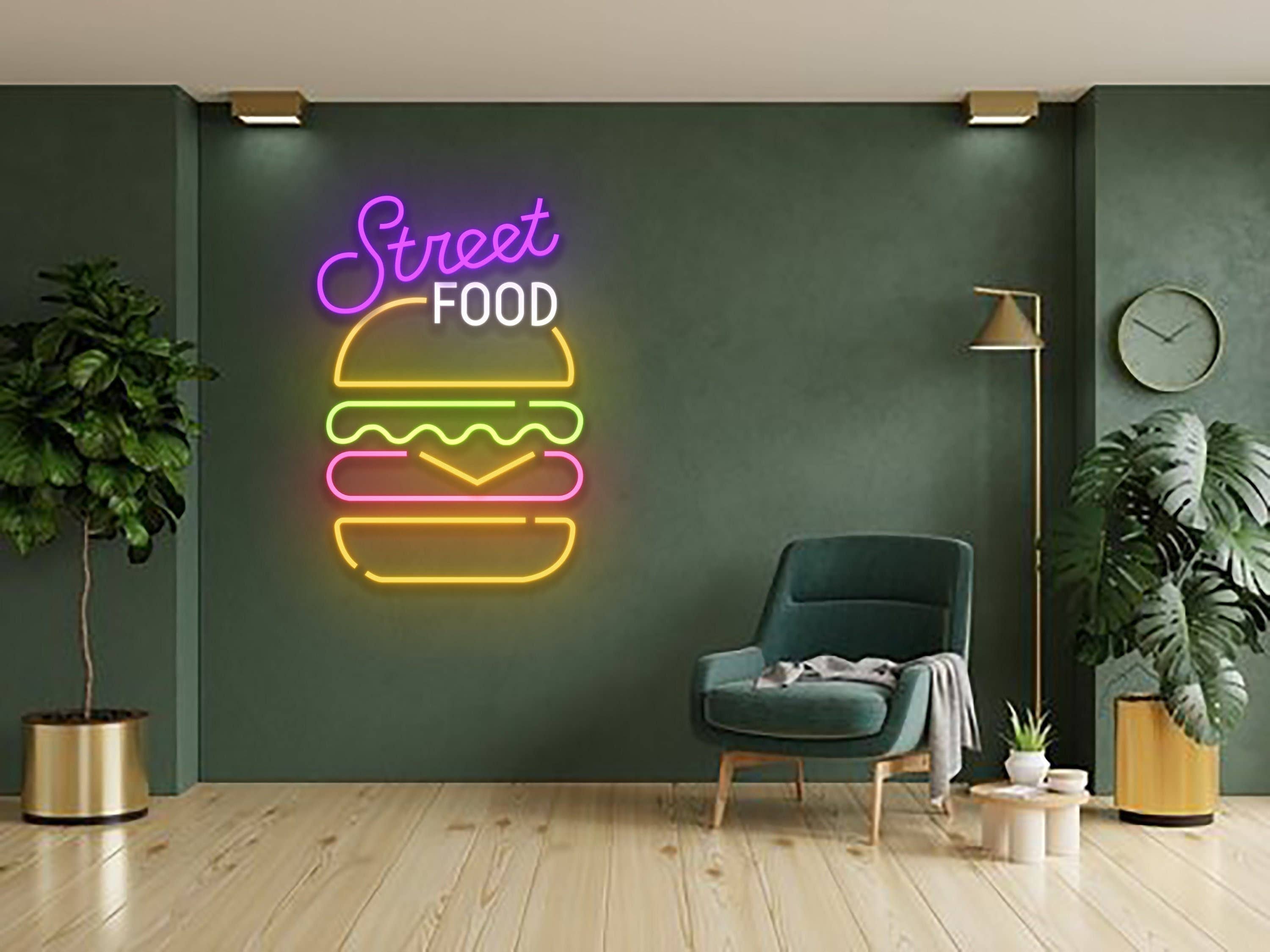 Street Food Neon Sign Fast Food Welcome Signboard