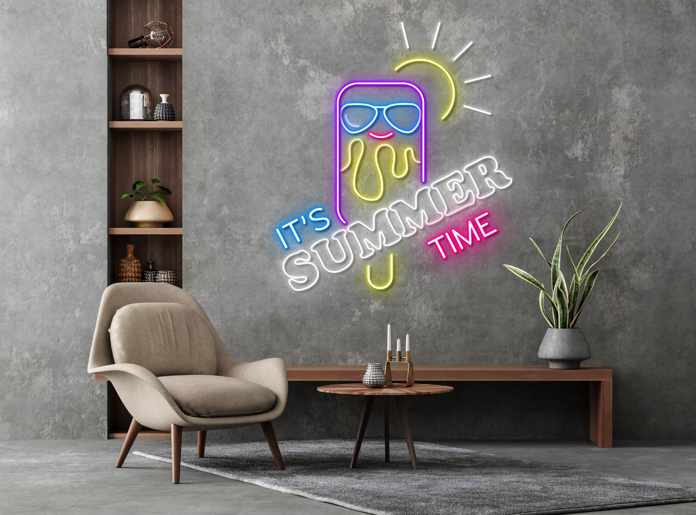 Ice Cream Summer Neon Sign Birthday Gift