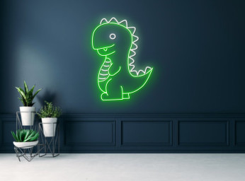 Chibi Cartoon Dinosaur Neon Sign Wall Decor