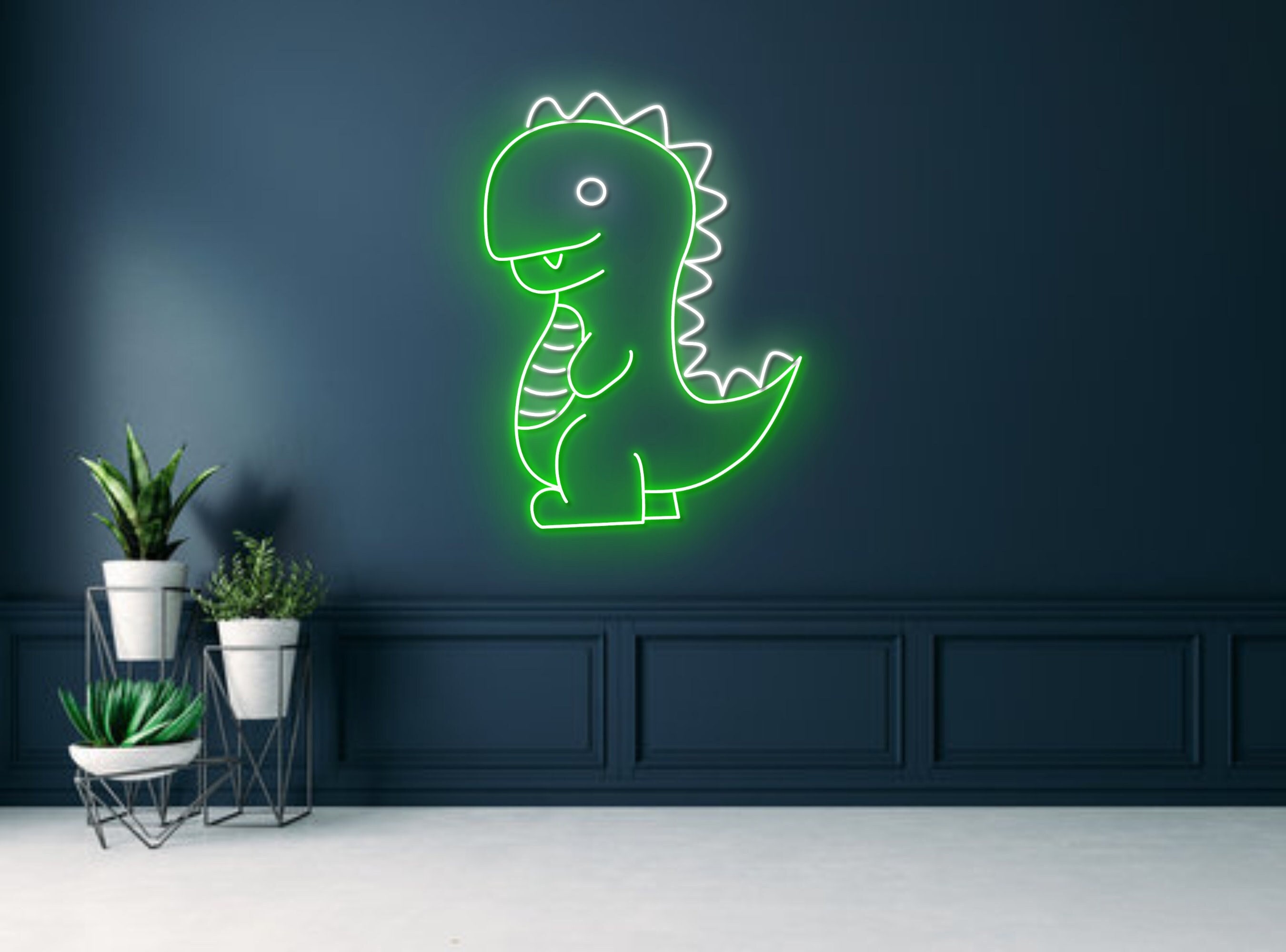 Chibi Cartoon Dinosaur Neon Sign Wall Decor