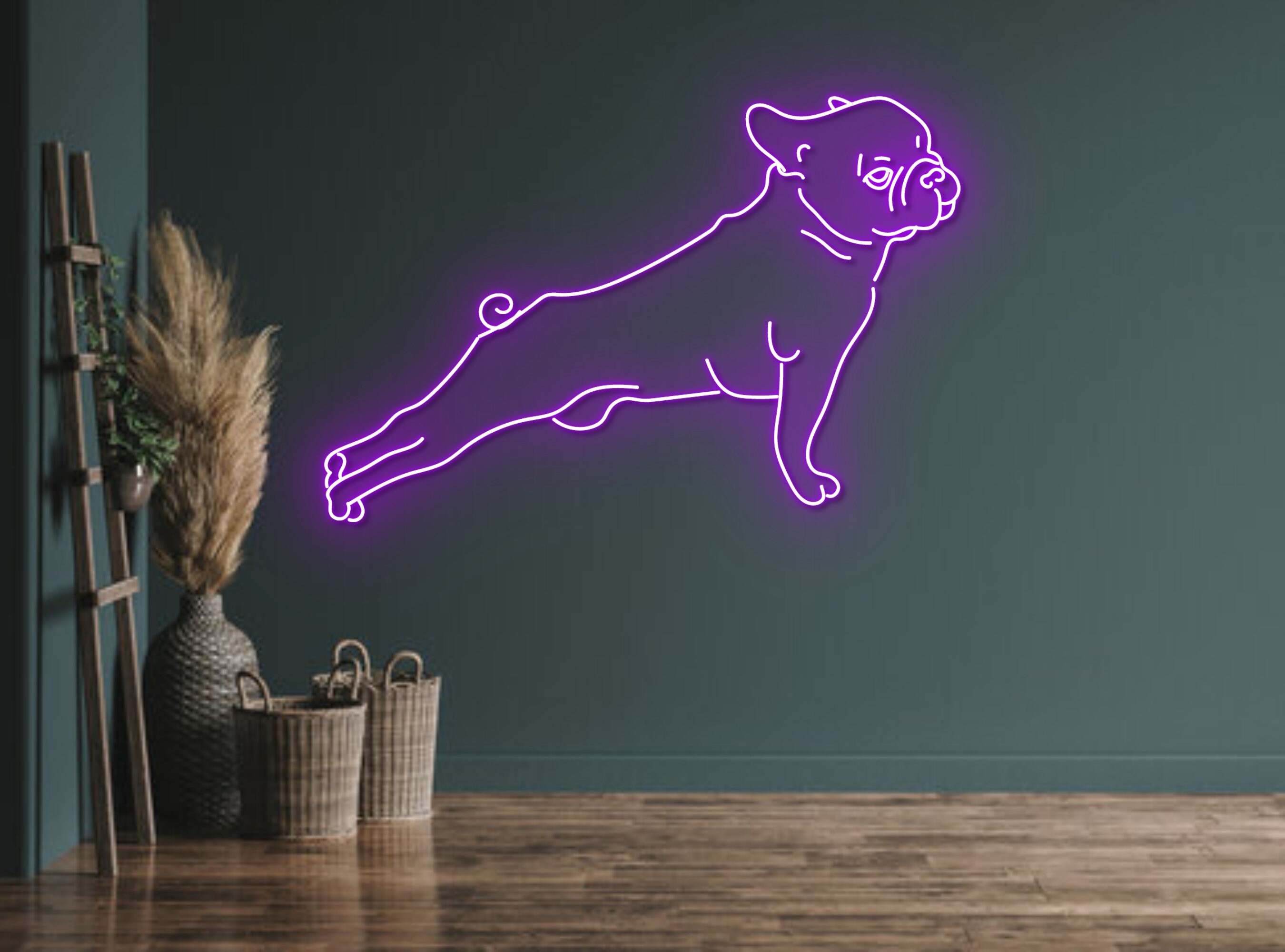 Yoga Pug French Bulldog Neon Sign