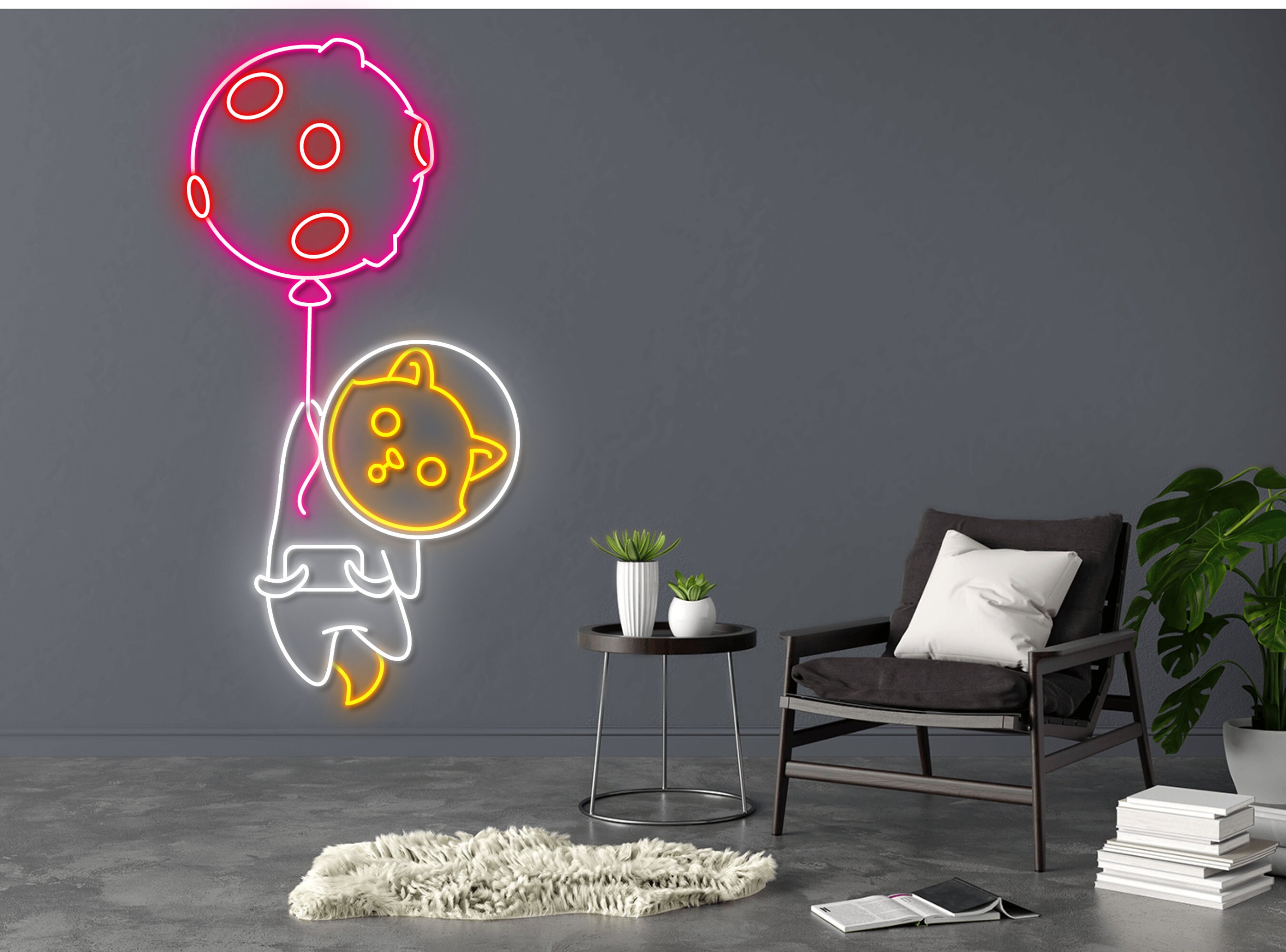 Dog Astronaut Virus Neon Sign