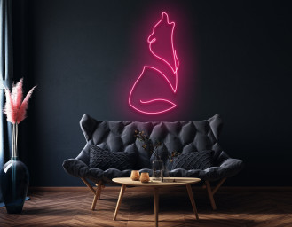 Wolf Sitting Neon Sign Animal Decor Room