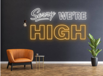 Sorry We're Are High Neon Sign Smoking Art Sign Wall Decor