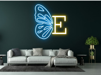 Personalized Butterfly Neon Sign Hanging Sign Wall Art