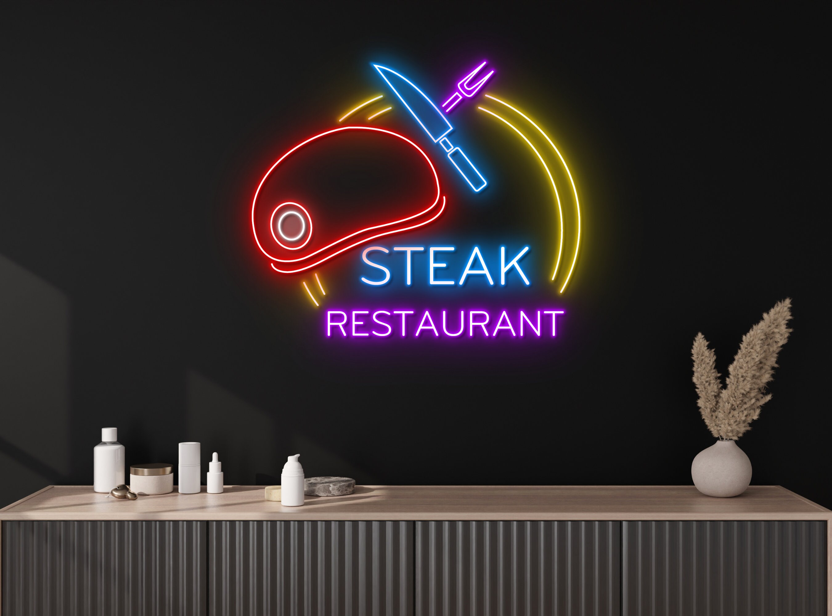 Steak House Restaurant Neon Sign