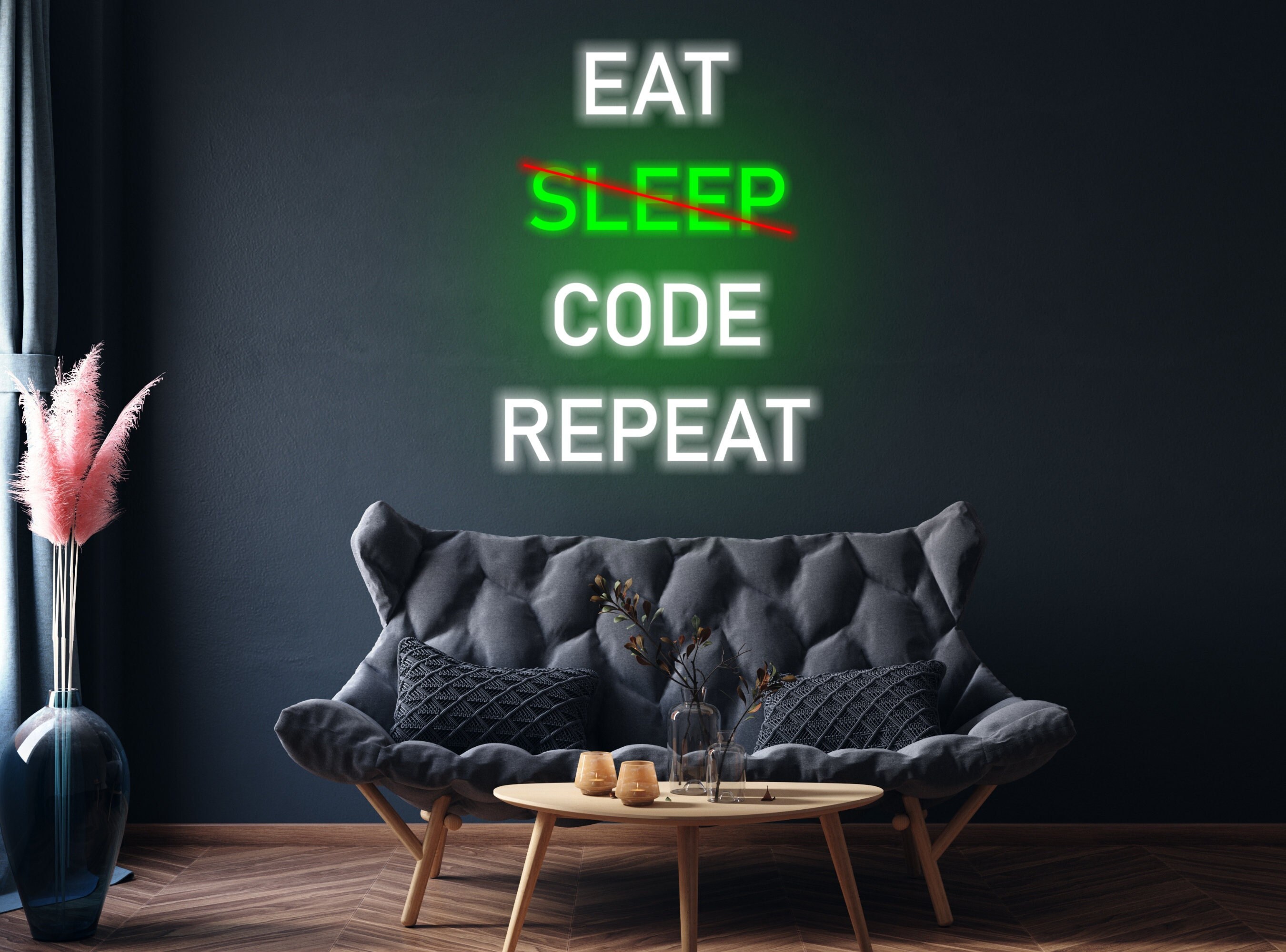 Eat Sleep Code Repeat Neon Sign