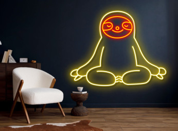 Yoga Pose Sloth Neon Sign