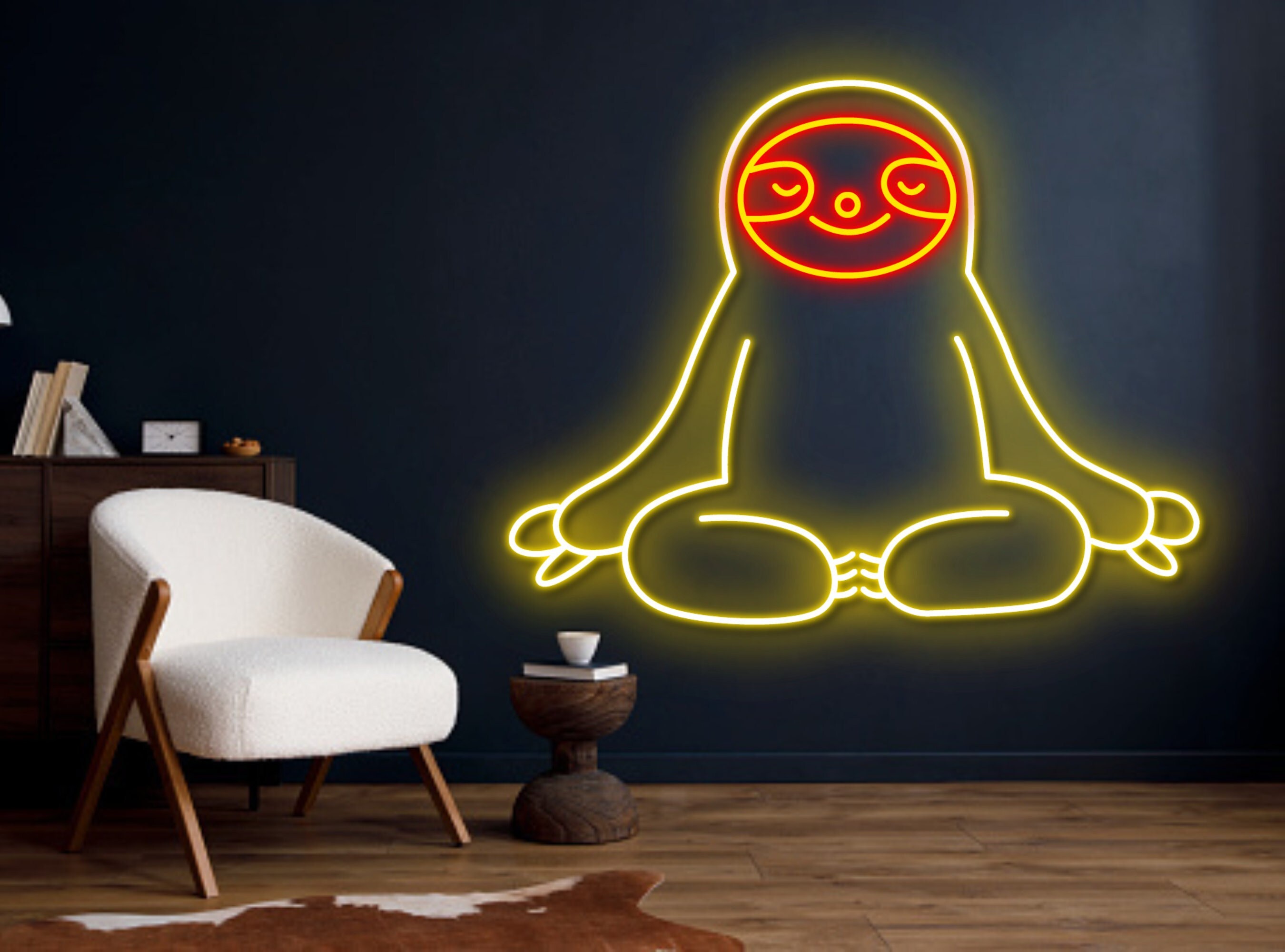 Yoga Pose Sloth Neon Sign