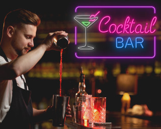 Cocktails Cup Bar Pub Neon Signs