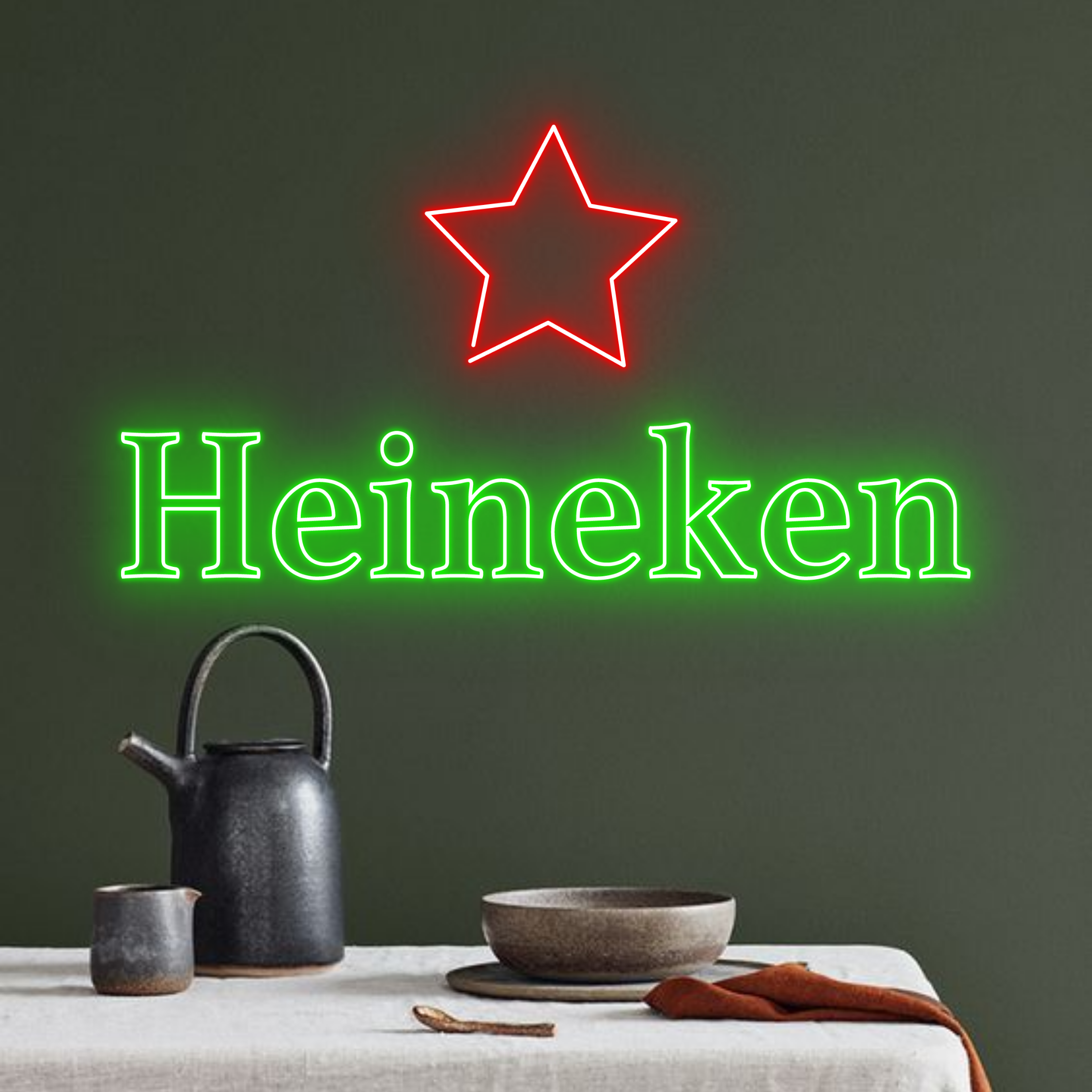 Heineken Beer Neon Signs Bar Pub Long-lasting Decor
