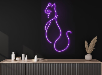 Cat Line Art Neon Sign Wall Art Decor