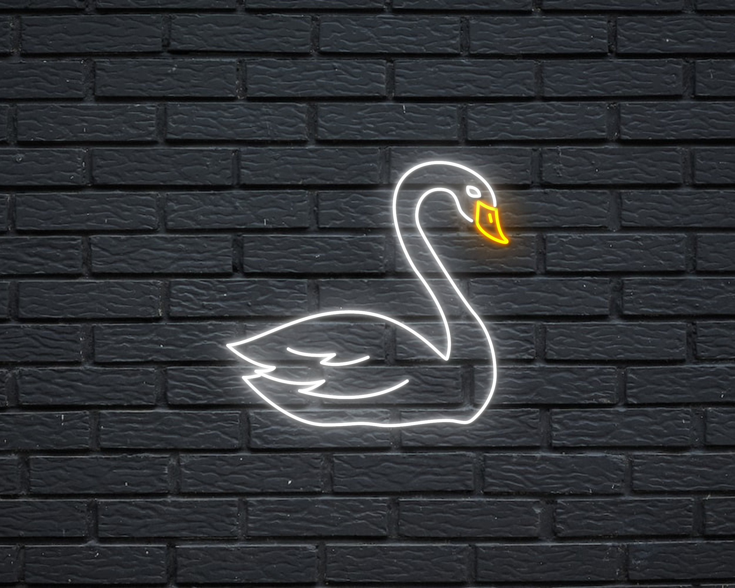 Swan Swimming Neon Sign