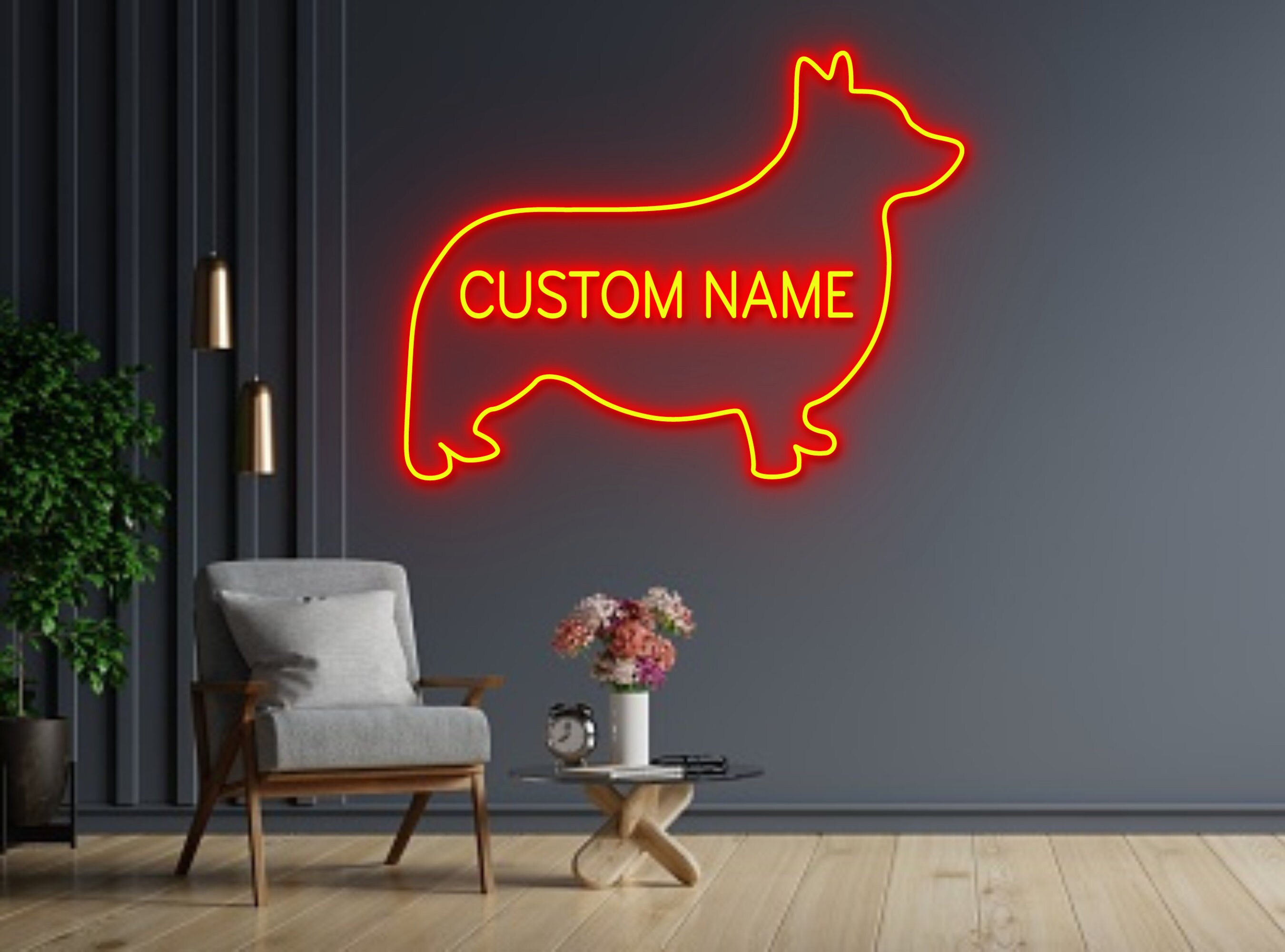 Custom Name Corgi Neon Sign Animals Neon Sign
