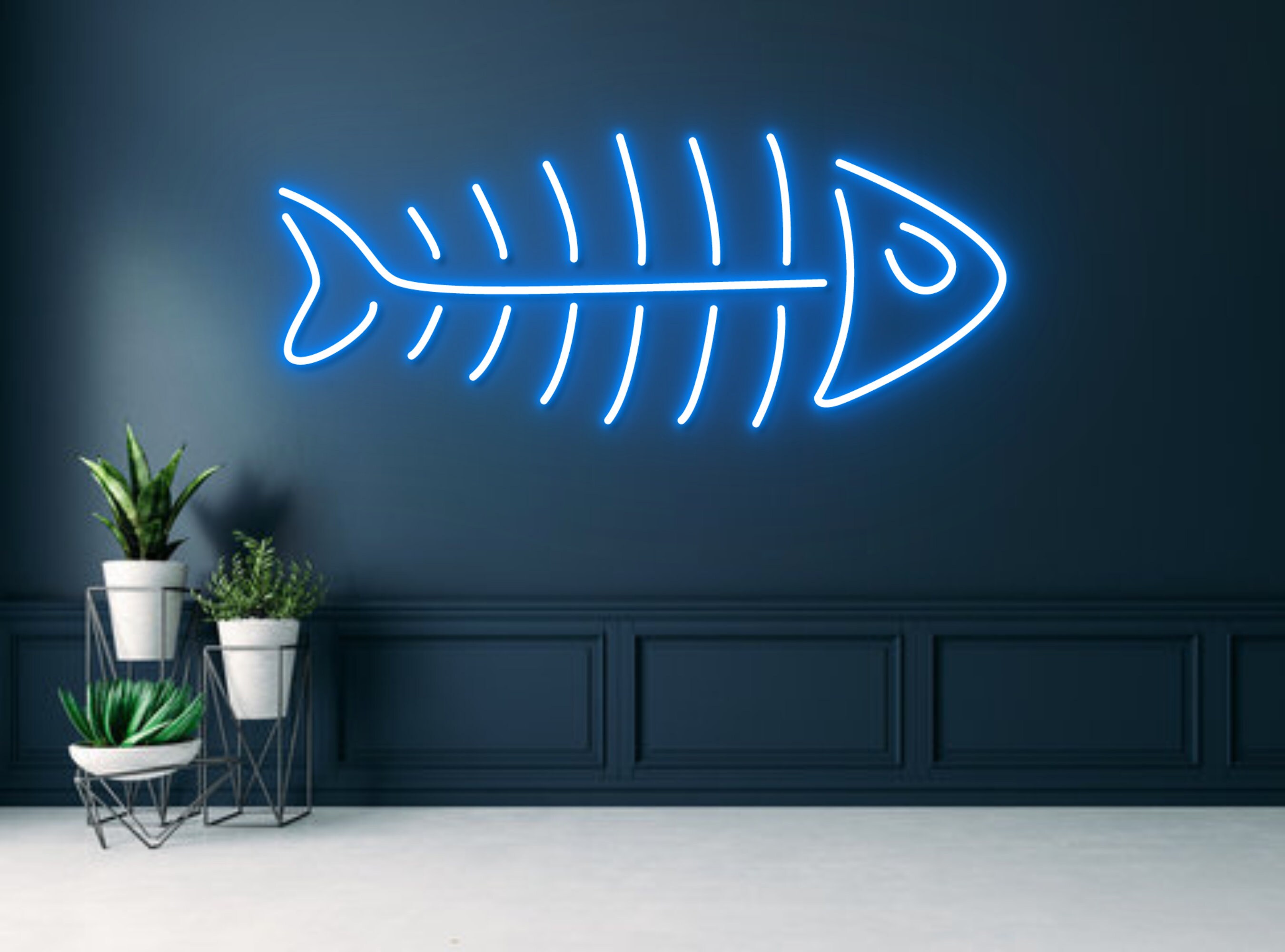 Skeleton Fish Neon Sign