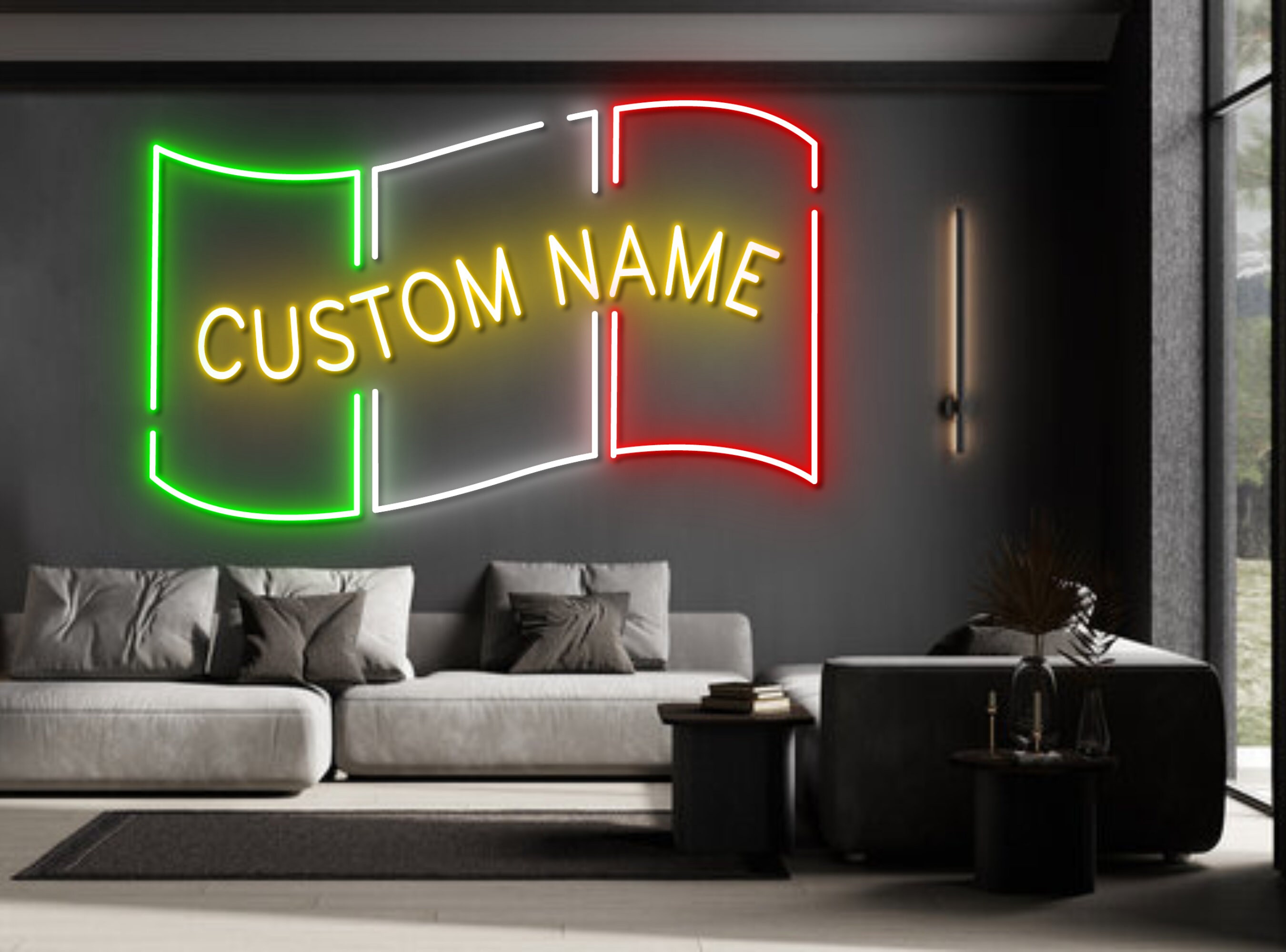 Custom Name Mexico Flag Neon Sign