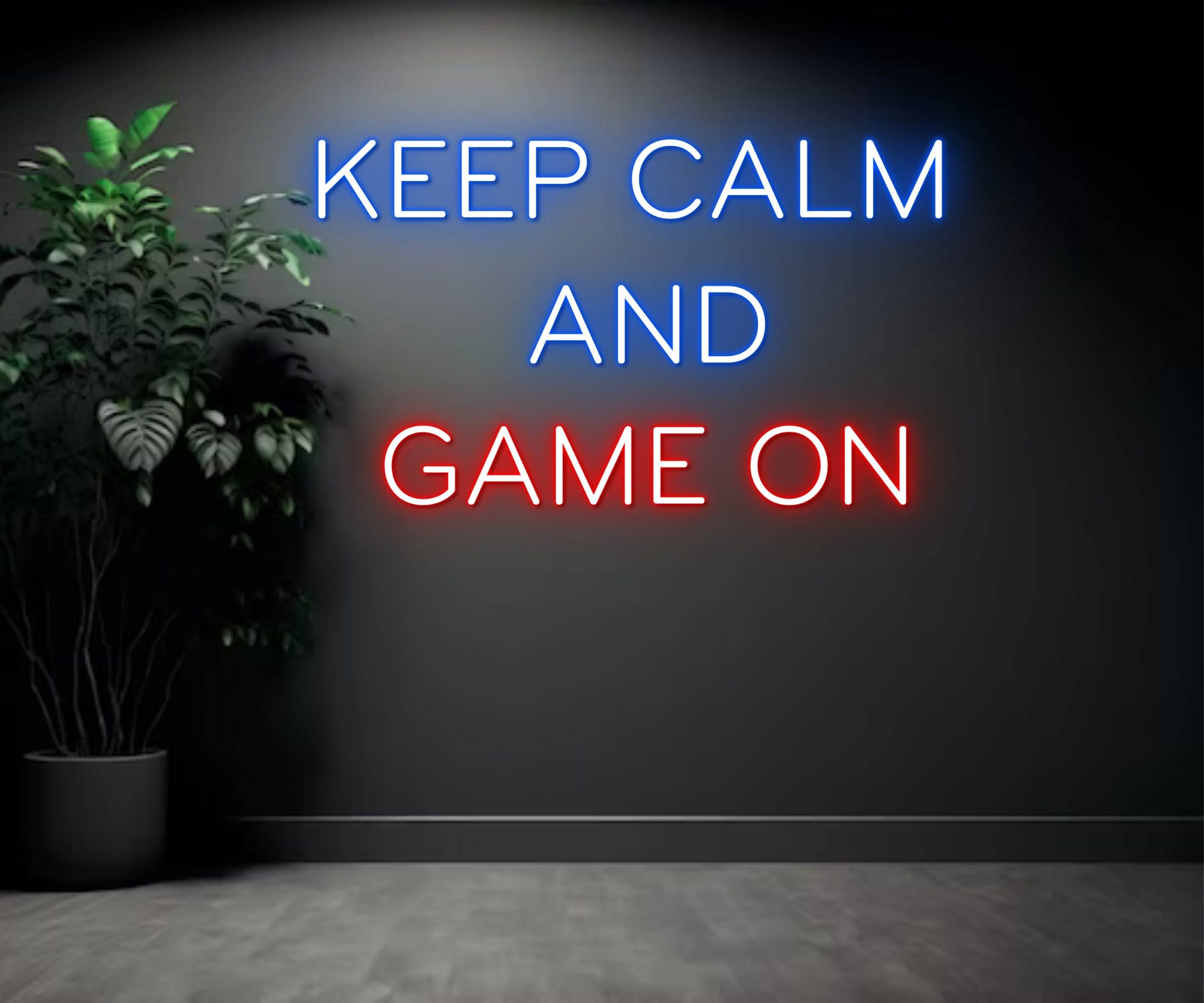Keep Calm And Game Room On Neon Sign