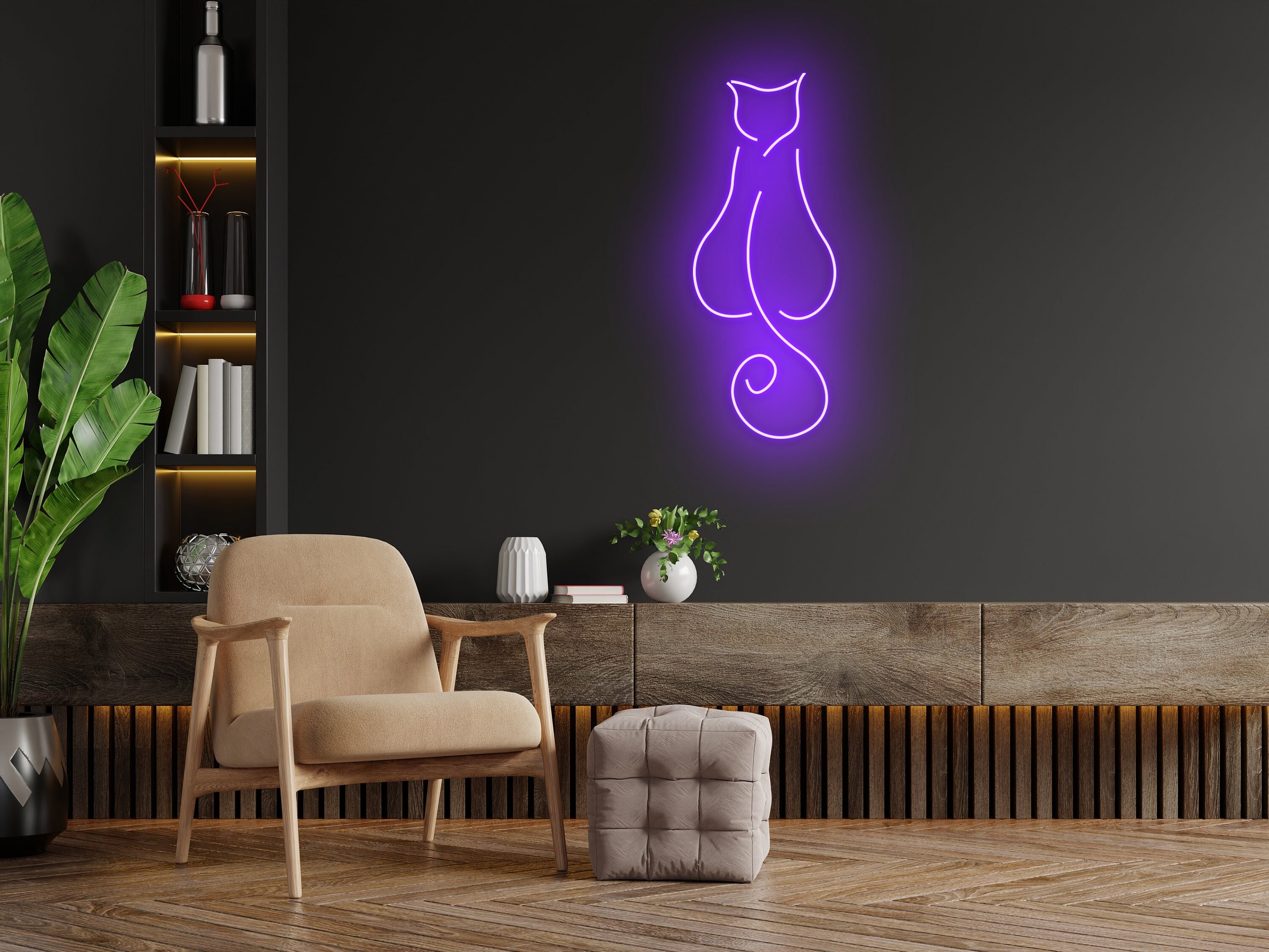 Cat Neon Signs Wall Decor