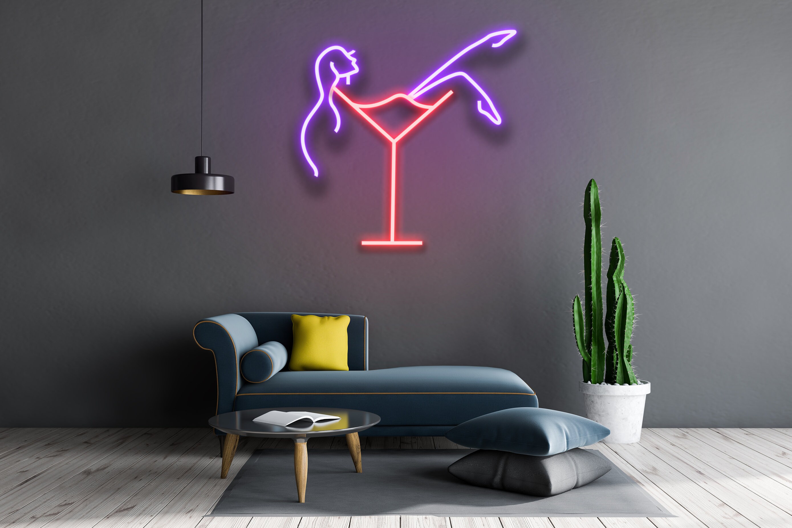 Cocktails Girl Neon Signs