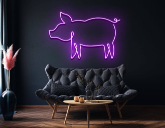 Pig Line Art Neon Signs