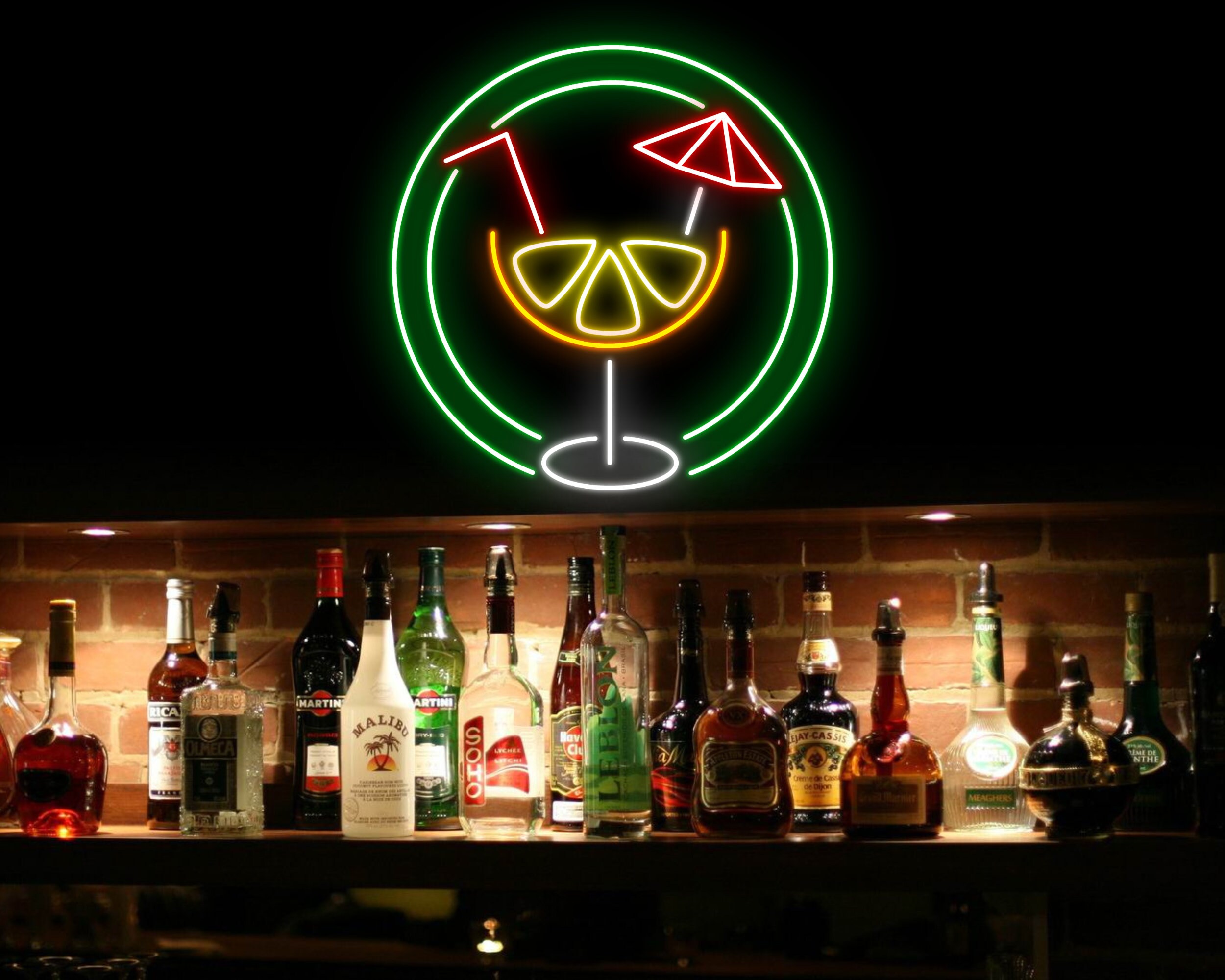 Cocktails Lemon Bar Neon Signs