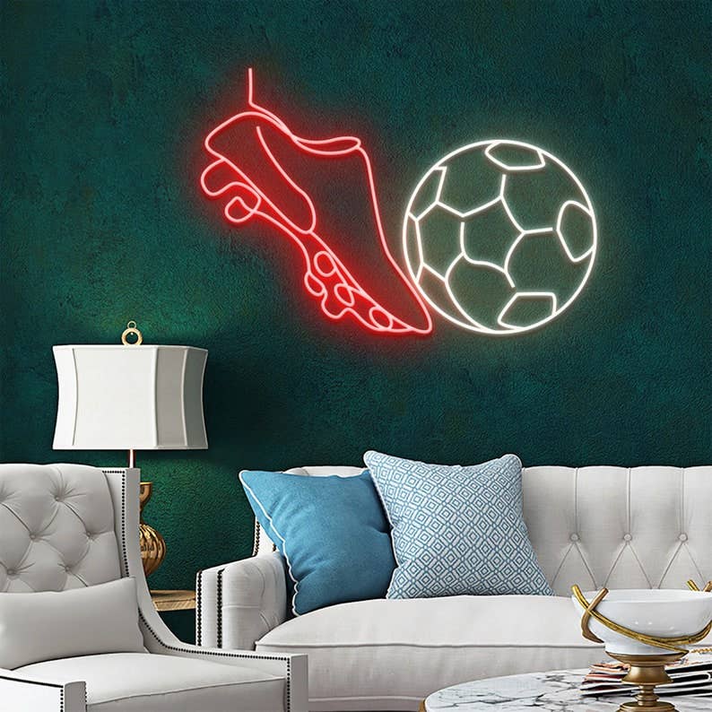 Football Shoes Neon Sign Decor