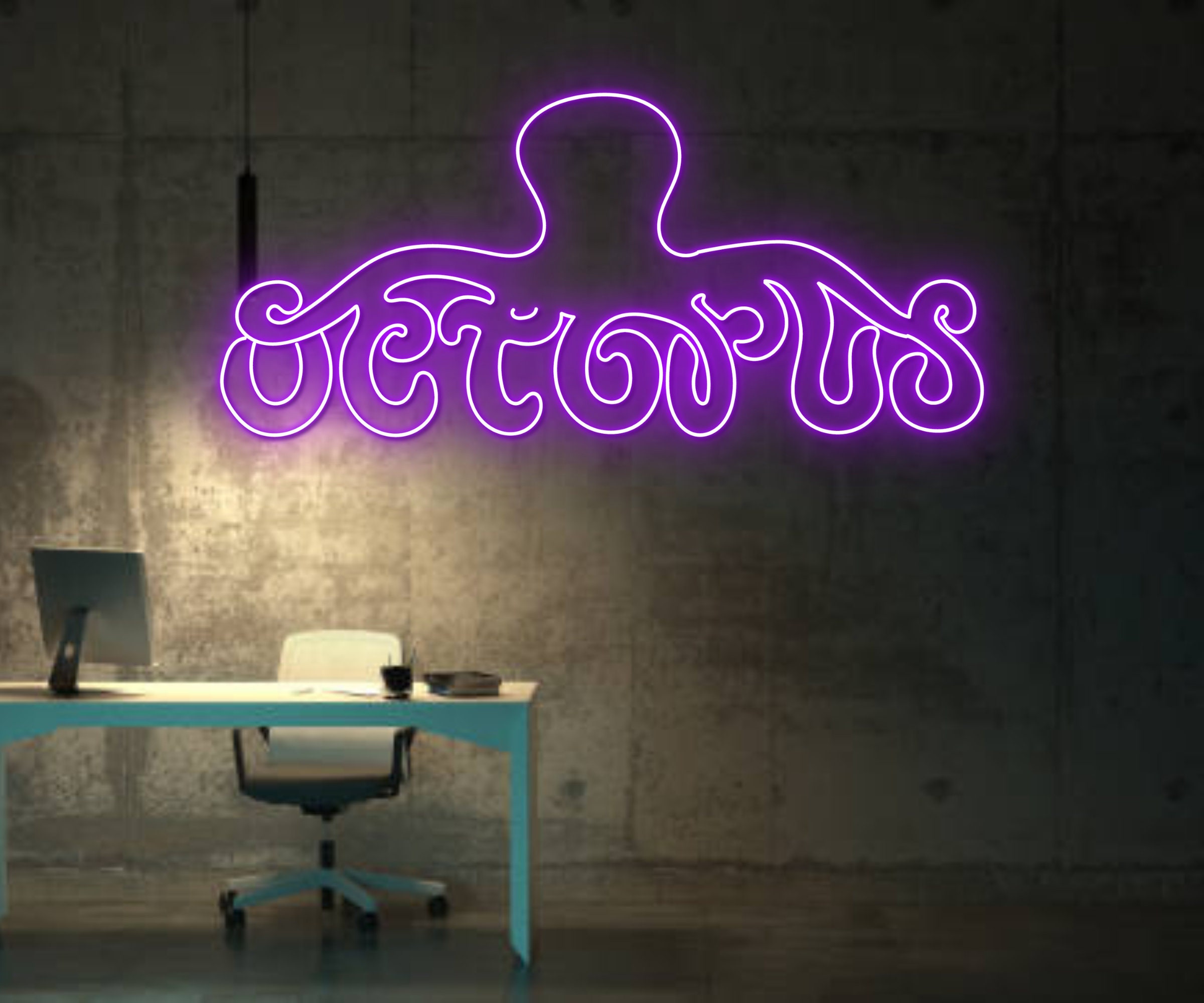 Octopus Seafood Restaurant Neon Sign