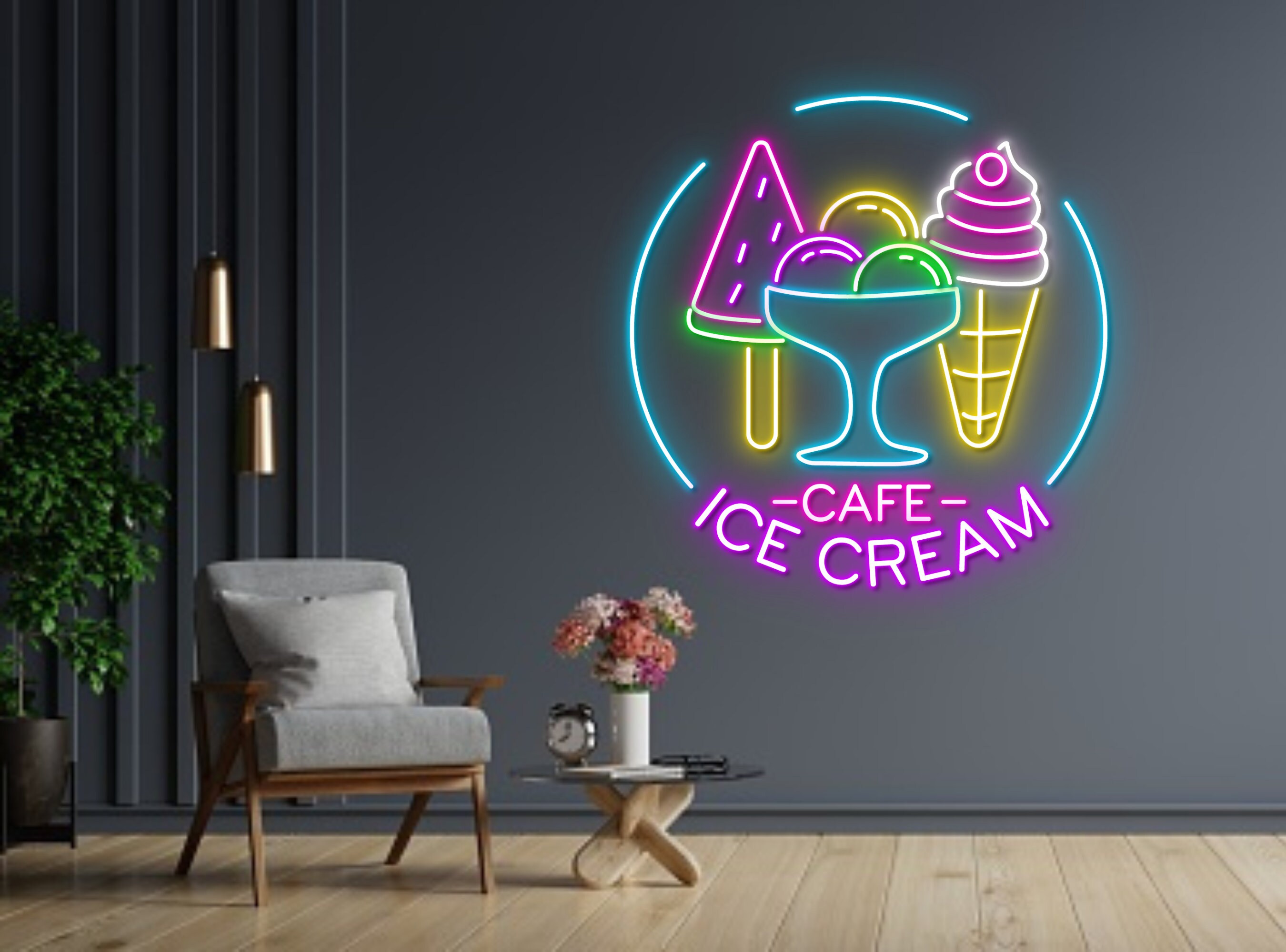 Ice Cream Neon Sign Ice Cream Summer Decor