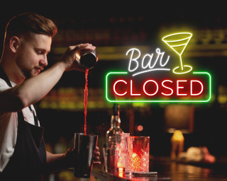 Bar Close Neon Signs Decor Business Woman Man Cave